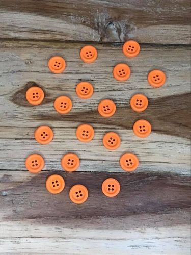 20 Orange 4 hole Wooden Button