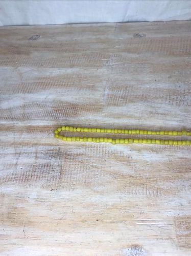 Lime Yellow Javanese Glass Beads 58 cm long approximateley 130 4mm beads