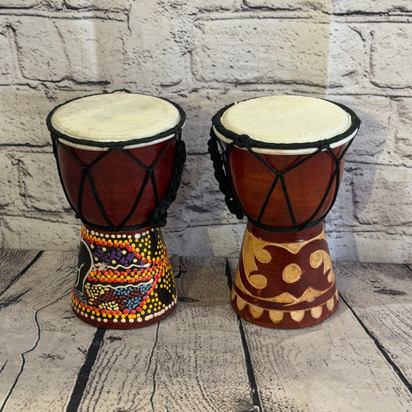 25cm Painted Djembe Drums Musical Instrument Hand Made Fair Trade Dot Painted8