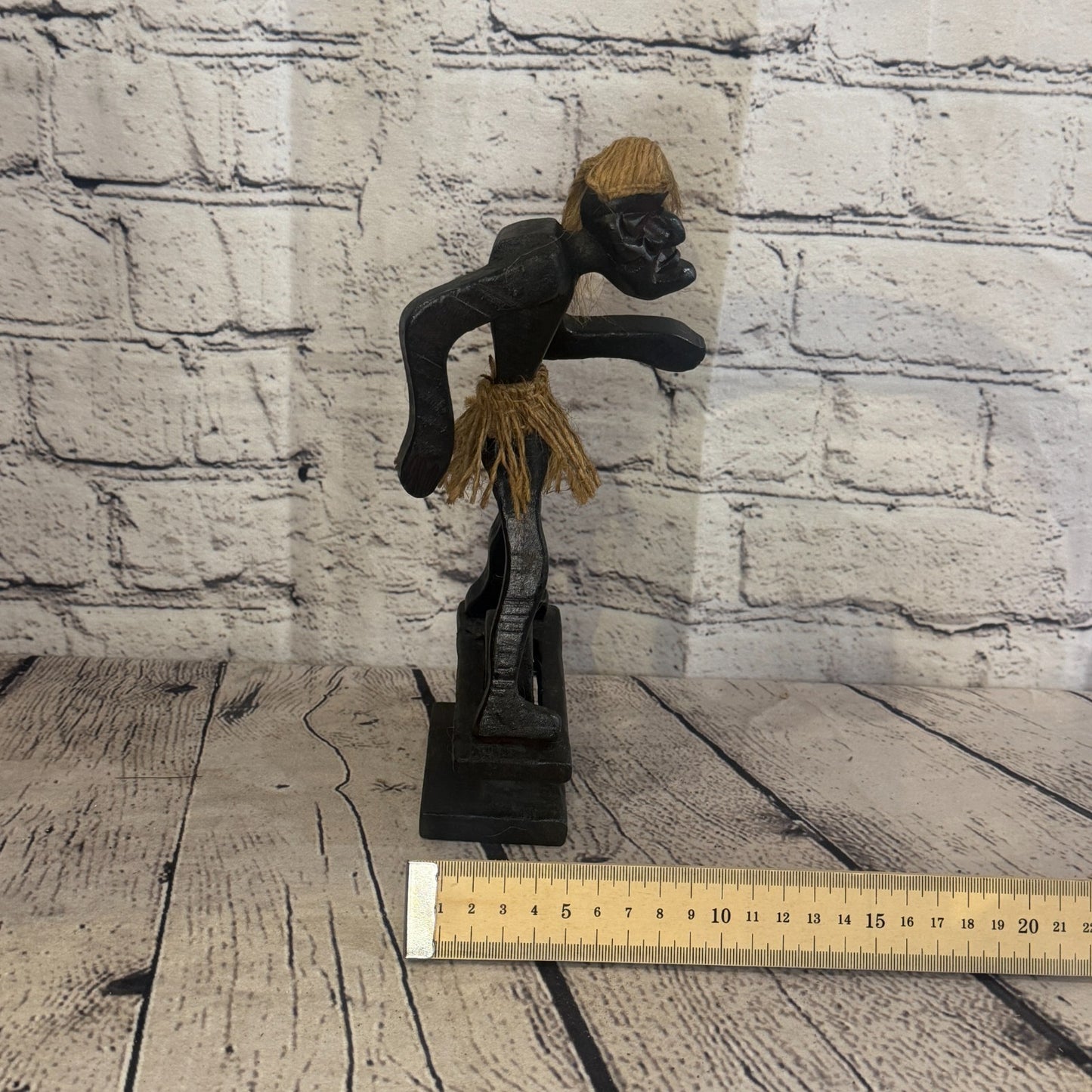 20cm Balance Board African Tribal Warrior Man Figure Statue Wood Hand Carved7