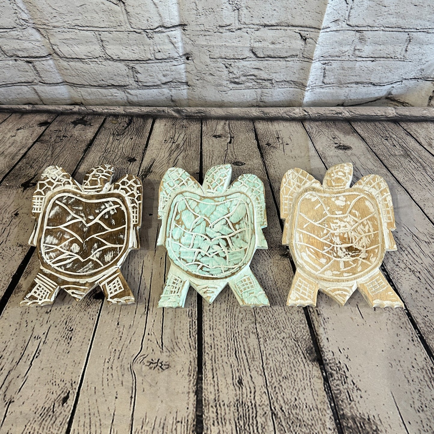 30cm Blue Sea Turtle Bowl Trinket Dish Decoration Designer Mask Wooden Handmade8