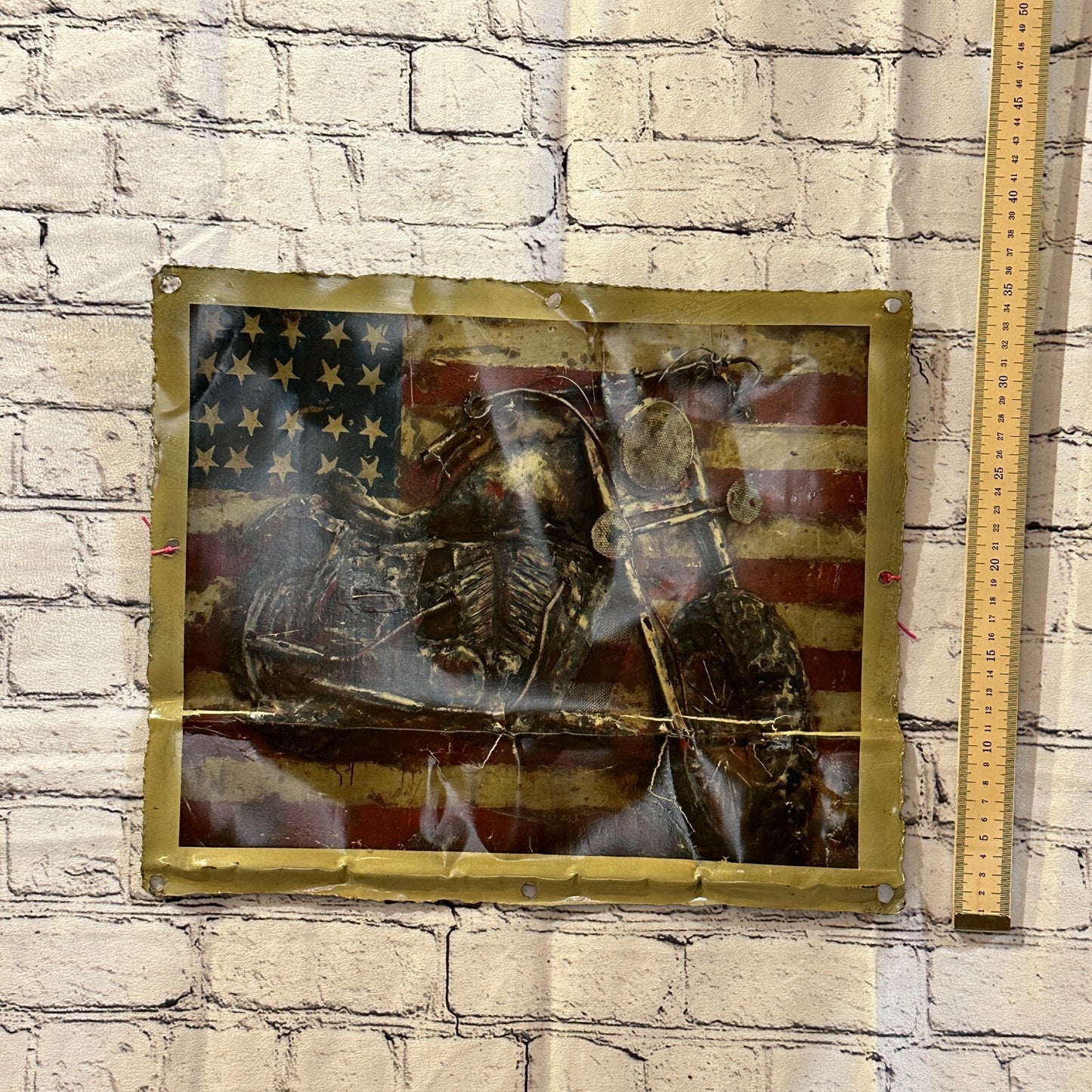 Harley Davidson USA Flag Advert Wall Plaque 42cm x 36cm Vintage Retro Tin Sign4