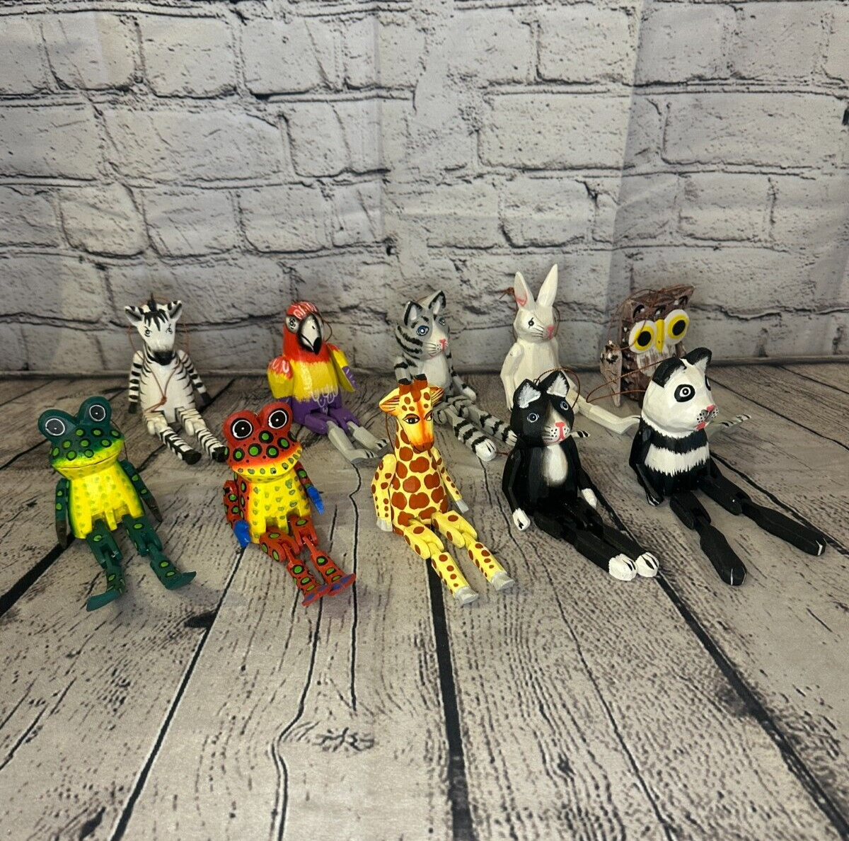 10cm Bright Parrot Sitting Animal, Wooden Shelf Ornament Handmade and Fairtrade9