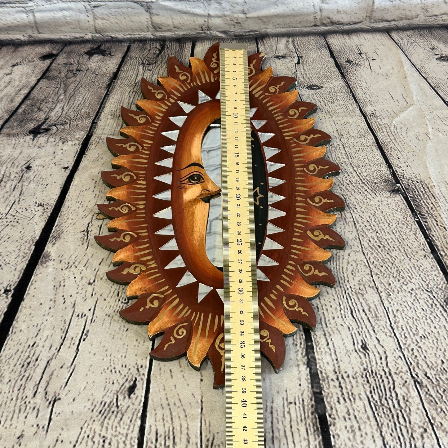 Red Full Moon Mosaic Tile Wall Mirror 40cm x 25cm 16 Inches Handmade Fairtrade5