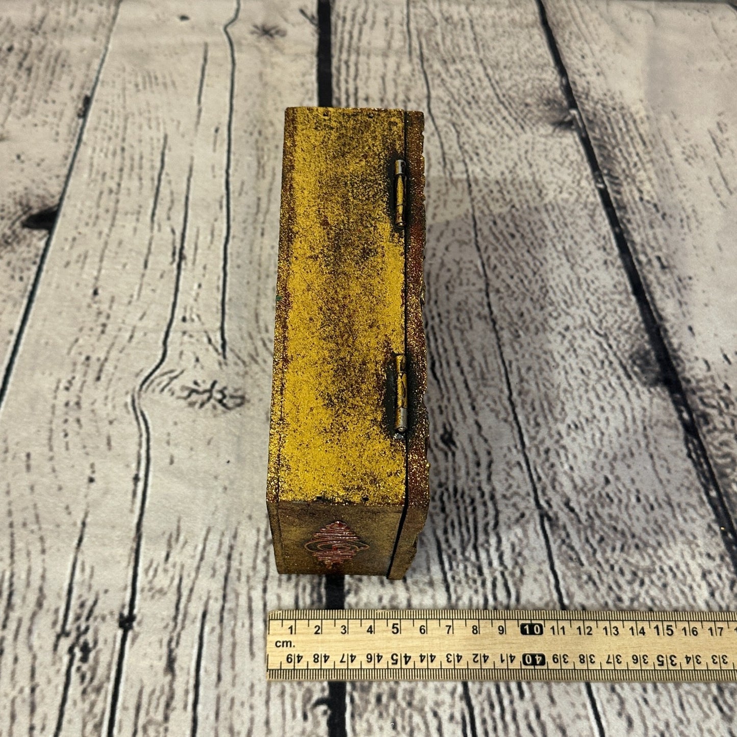 Bright Gold Thai Buddha Head 10cm x 15cm x 5cm Wooden Box Trinket Handmade6