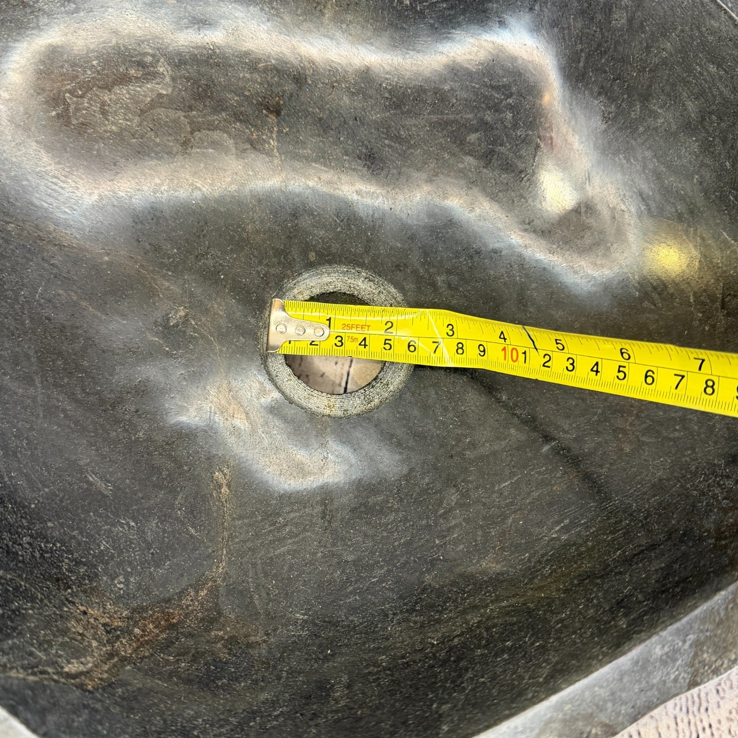 40cm x 34cm Wash Basin Bathroom Counter Top Washing River Stone Bowl Sink No 410