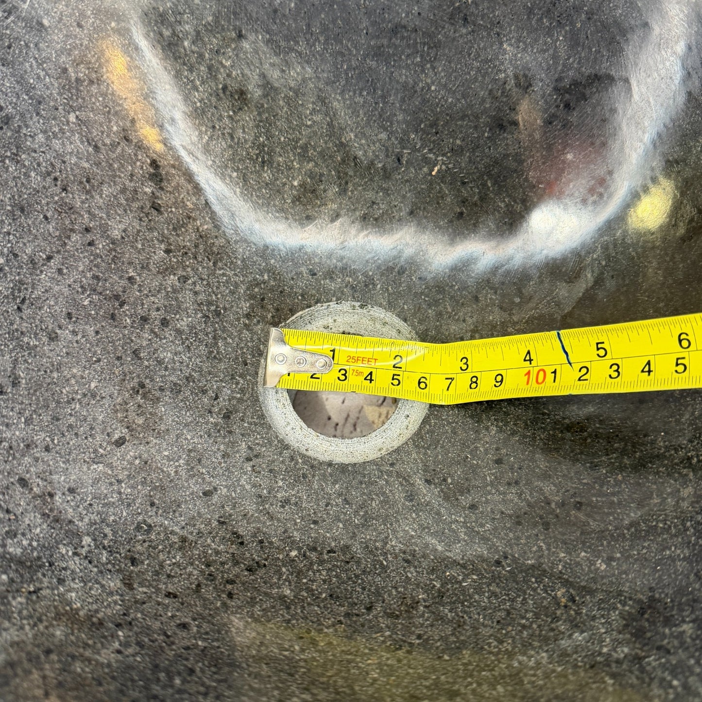 31cm x 29cm Wash Basin Bathroom Counter Top Washing River Stone Bowl Sink No 3110