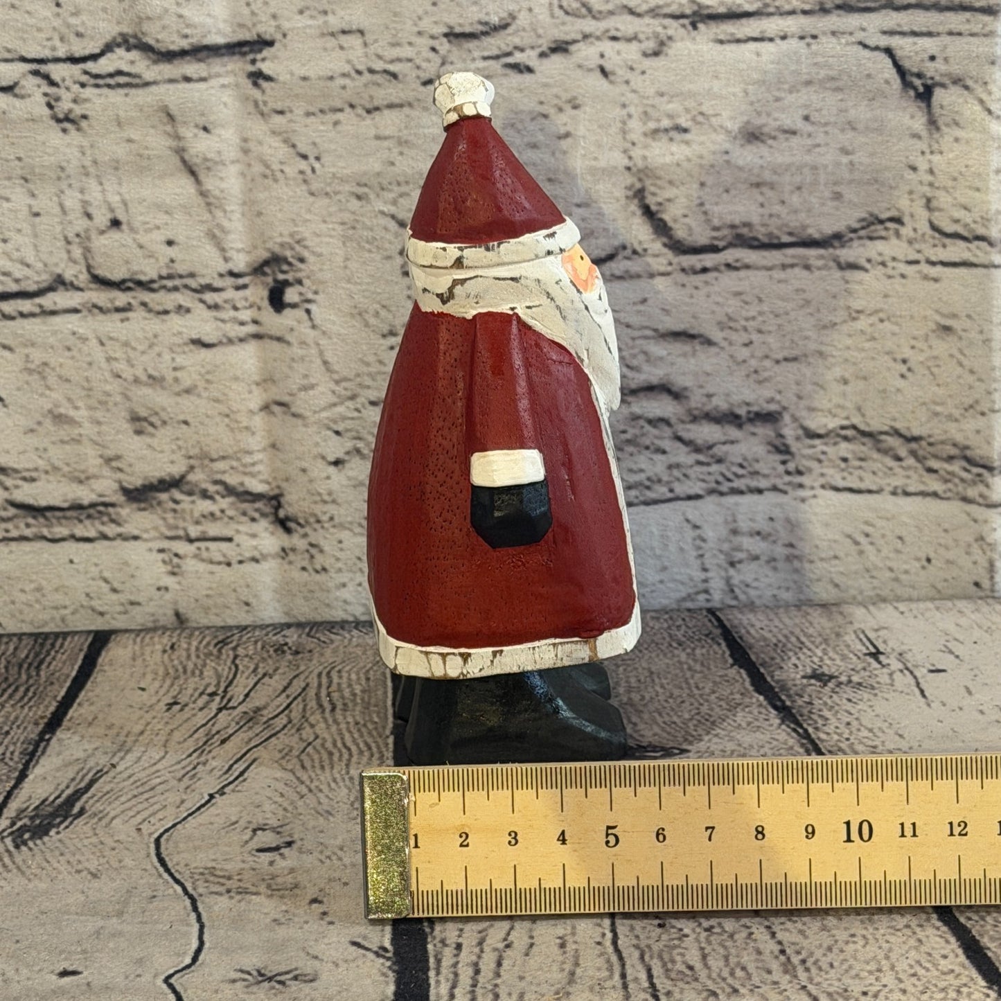 15cm x 7cm Santa Claus Father Christmas Handcrafted Wood Xmas Christmas Ornament7