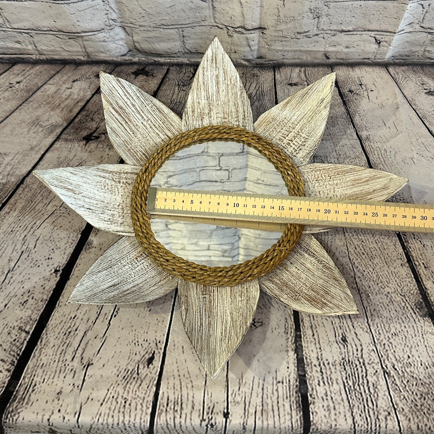 Leaf White Sun Flame Mosaic Tile Wall Mirror 40cm x 40cm 16Inches Handmade6