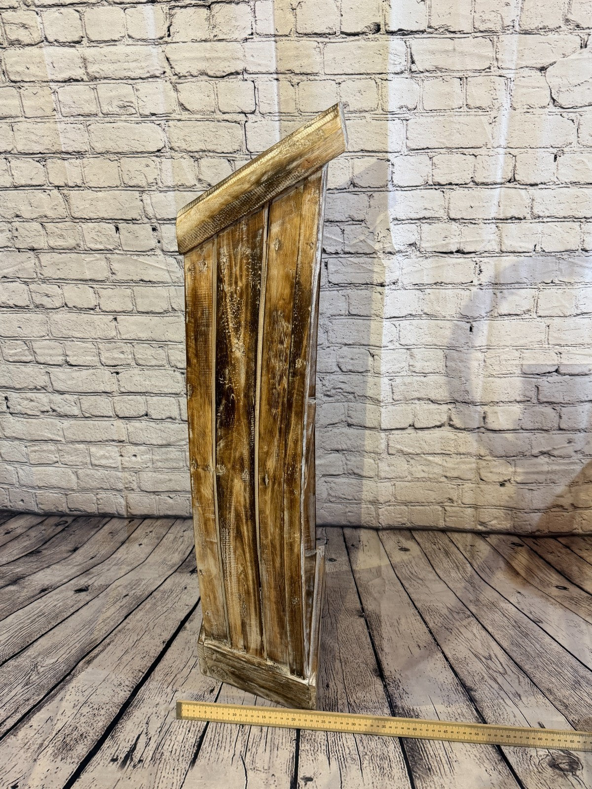 60cm x 30cm x 22cm Brown Boat Shelf Wooden Cabinet Living Hall Storage Furniture7