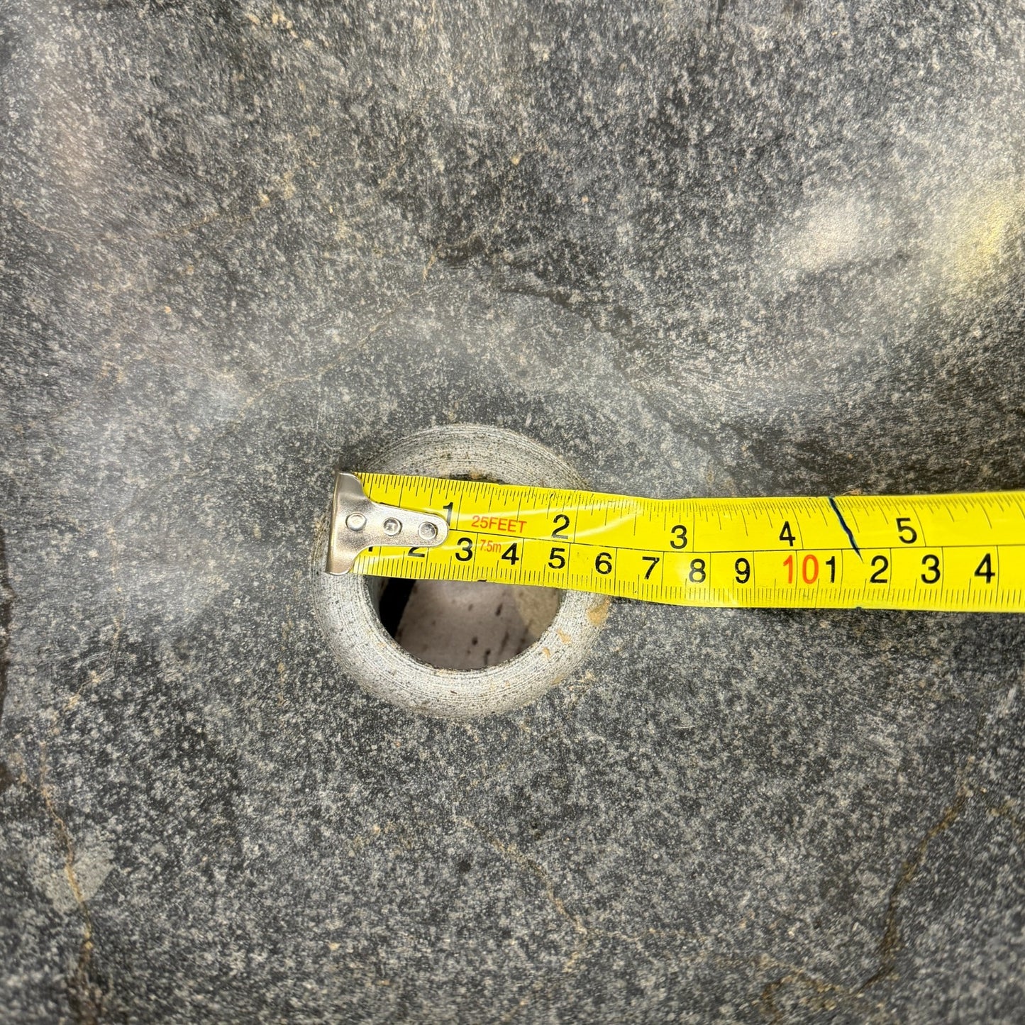 32cm x 30cm Wash Basin Bathroom Counter Top Washing River Stone Bowl Sink No 3510