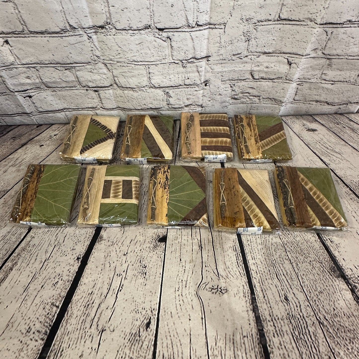 Natural Leaf Note Book 12cm x 10cm With Paper Made From Bamboo Pulp Design 45