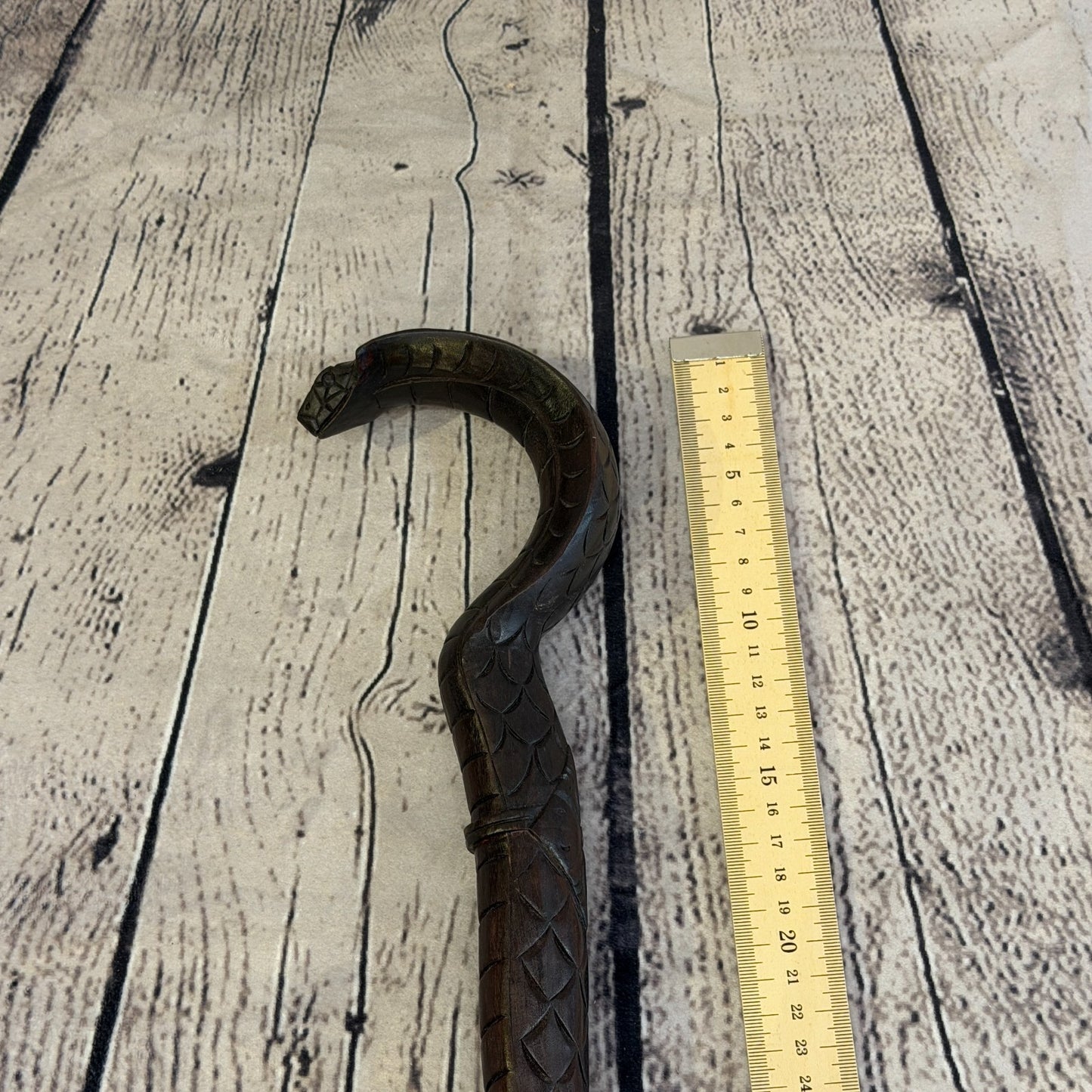 King Cobra Head 90cm Tribal African Walking Stick Cane Hand Carved Dark Wood8