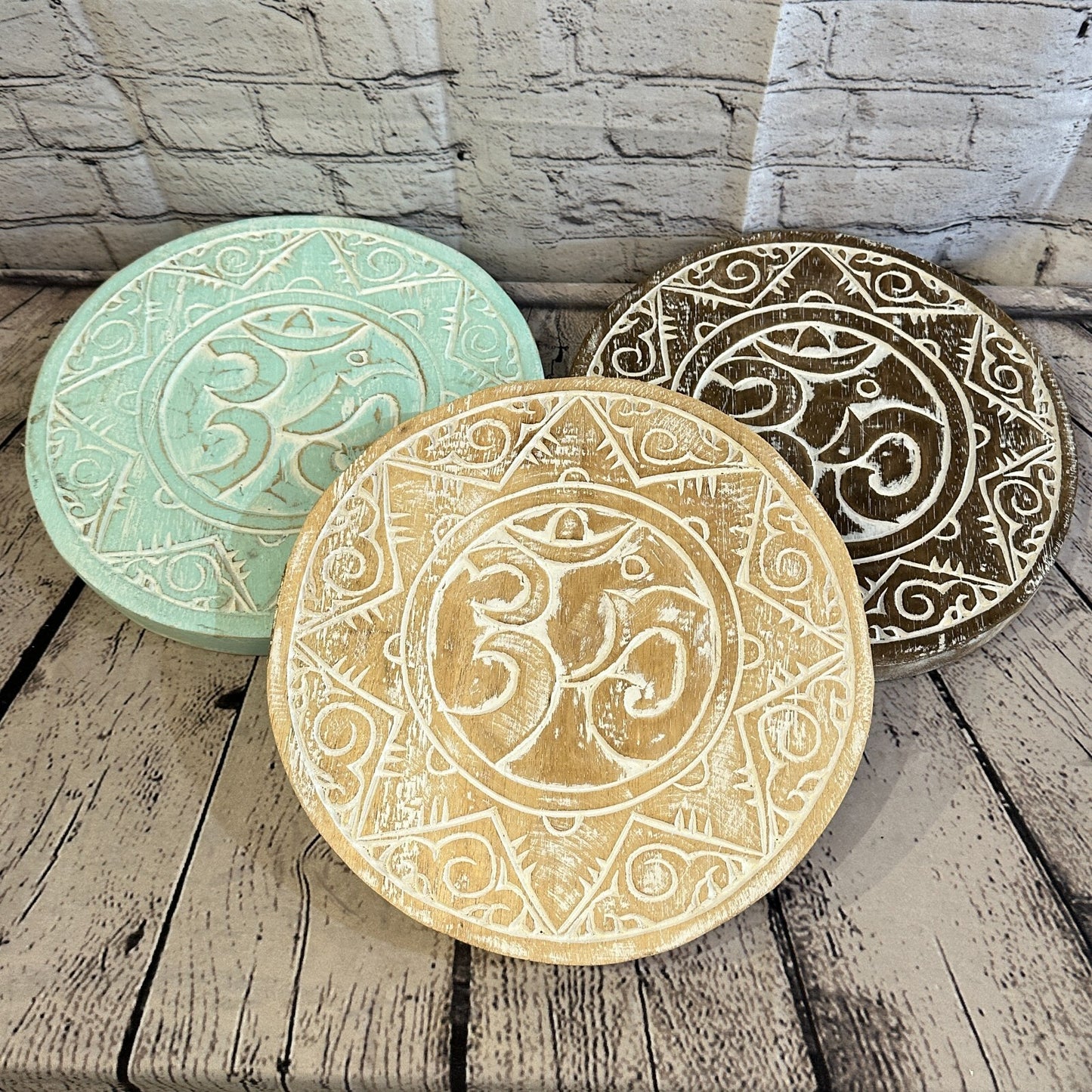 30cm Brown Style Wall Decoration Om Lucky Coin Designer Mask Wooden Handmade8