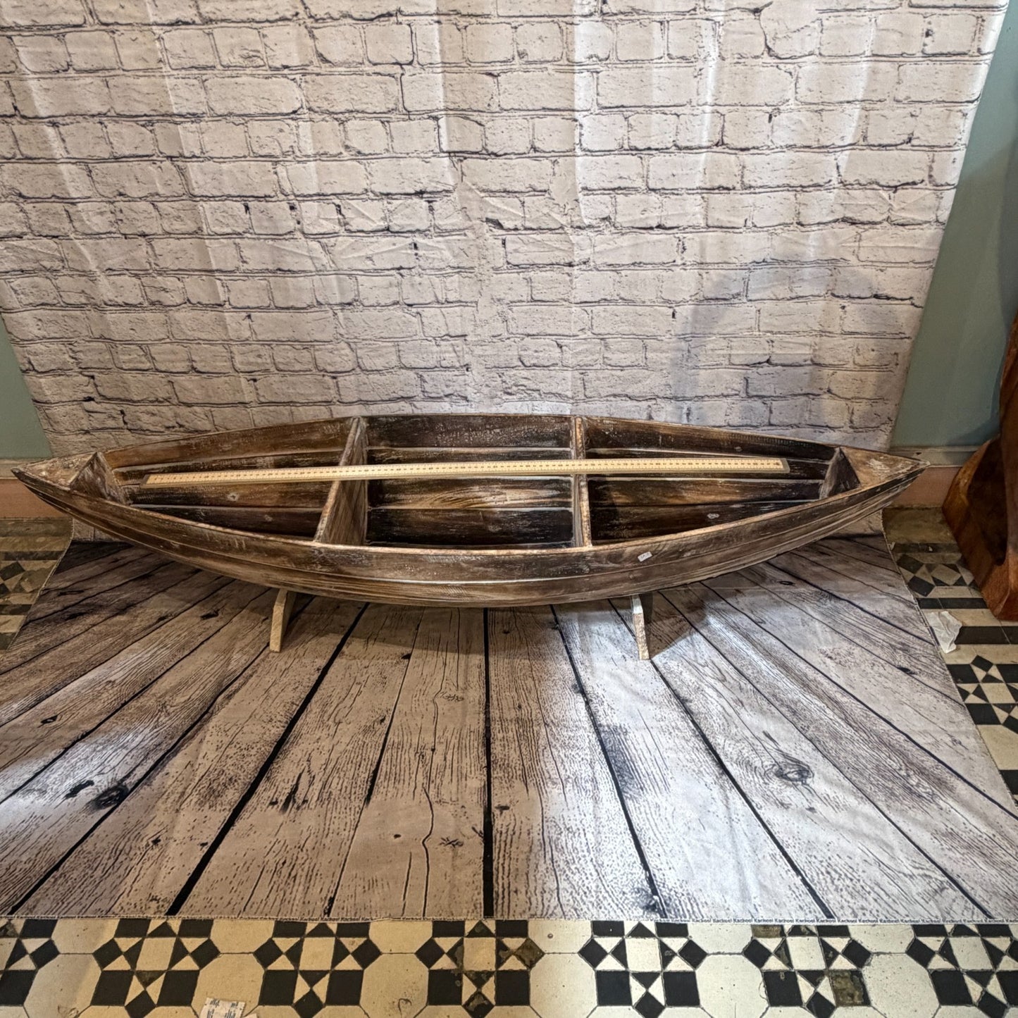 120cm x 30cm x 25cm Boat Shelf Wooden Cabinet Living Hall Storage Furniture5