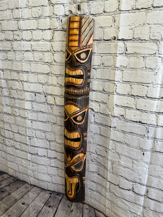 100cm Tiki Bar Mask Sign Decoration Wall Hanging Mask Wood Carving Design 21