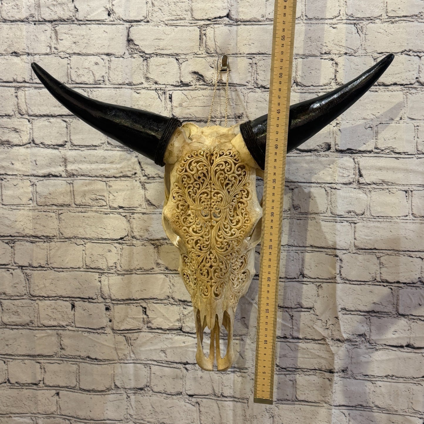 50cm Carved Buffalo Ram Wild Replica Skulls Wall Hanging Carved Design 44