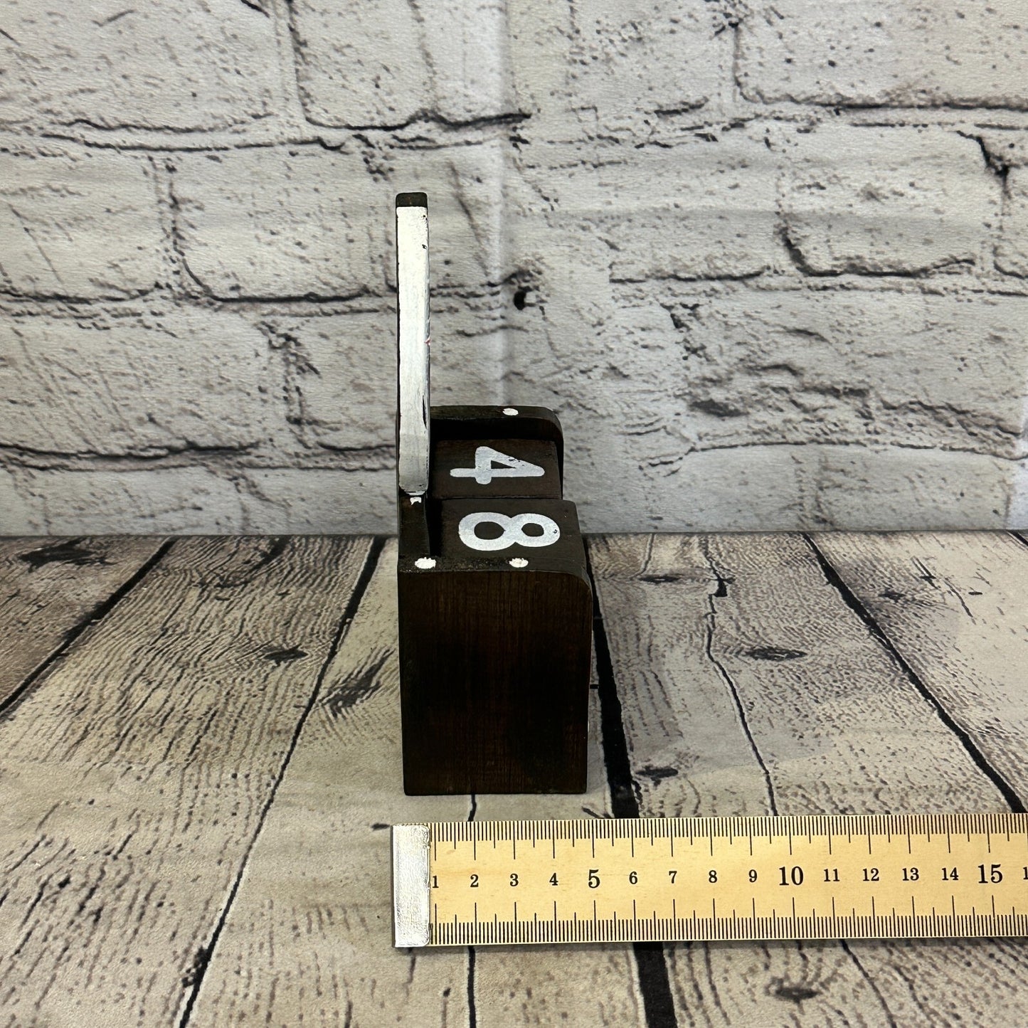 15cm Brown Sun Moon Vintage Style Wooden Perpetual Eternal Calendar Blocks Day8