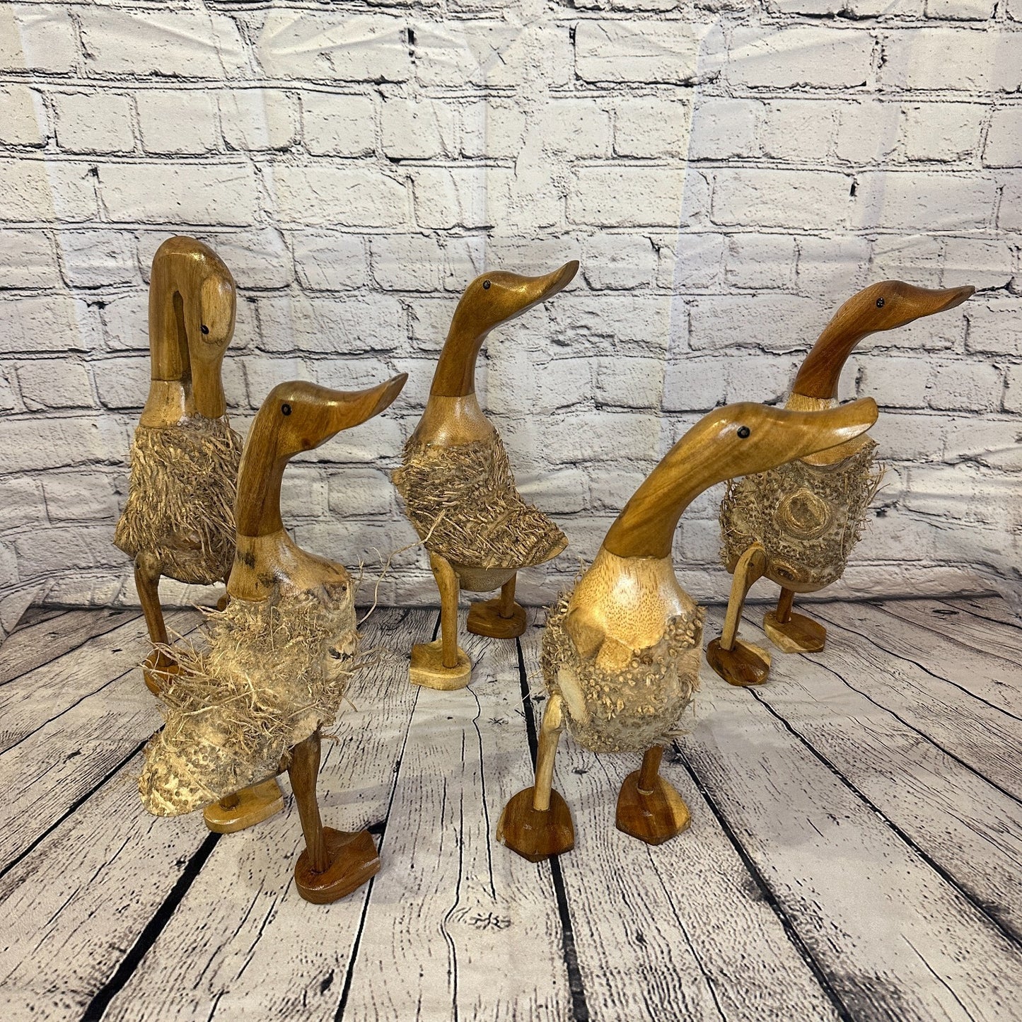 Looking Forward 40cm Tall Wooden Hairy Duckling Baby Duck Bamboo Root Fairtrade8