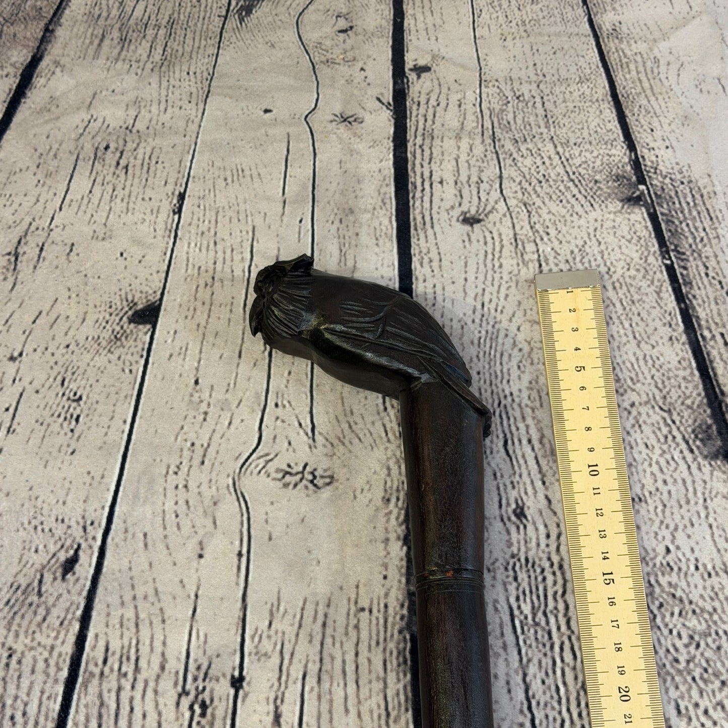 Owl Perched 90cm Tribal African Walking Stick Cane Hand Carved Dark Wood8