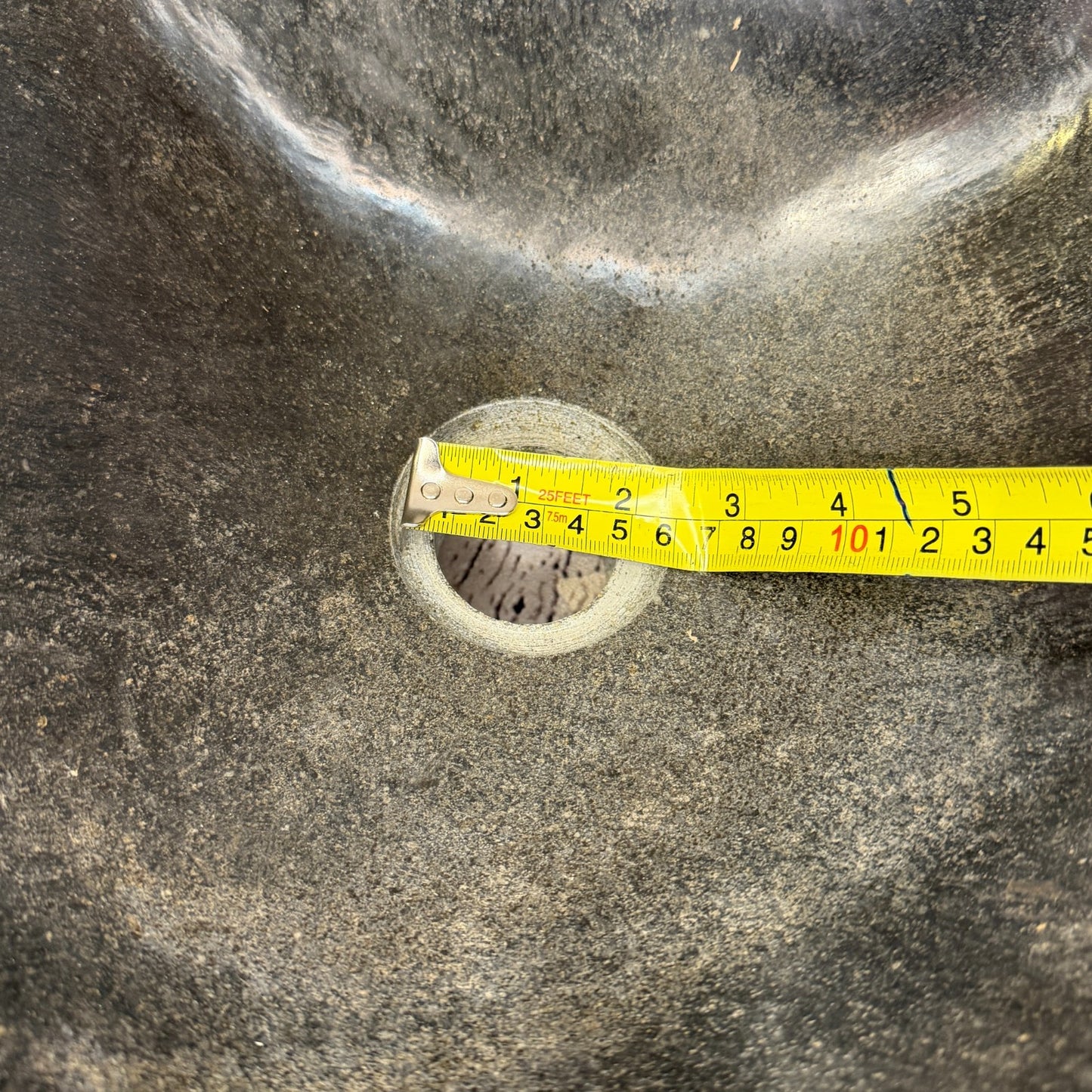 32cm x 32cm Wash Basin Bathroom Counter Top Washing River Stone Bowl Sink No 1310