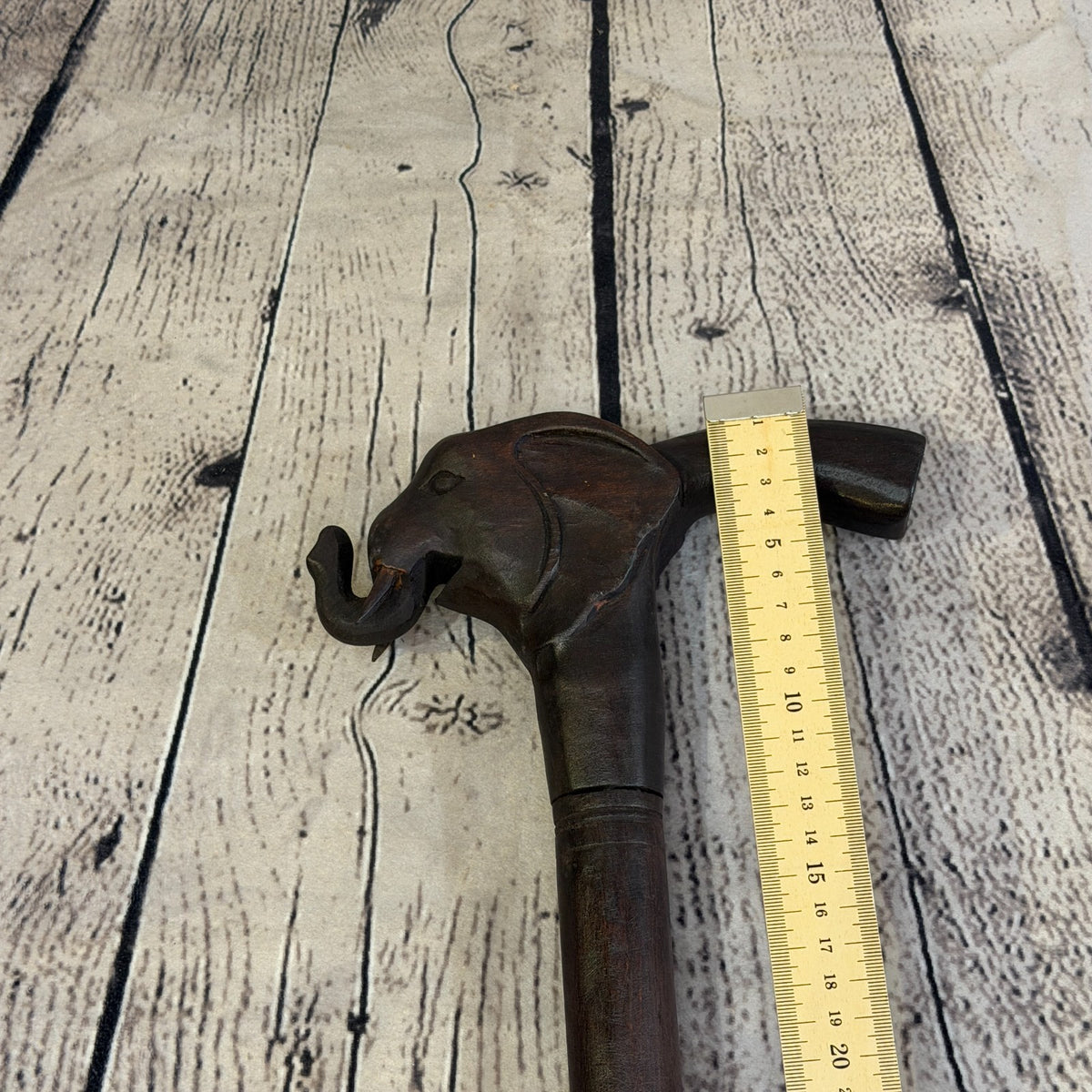 Elephant Head 90cm Tribal African Walking Stick Cane Hand Carved Dark Wood8