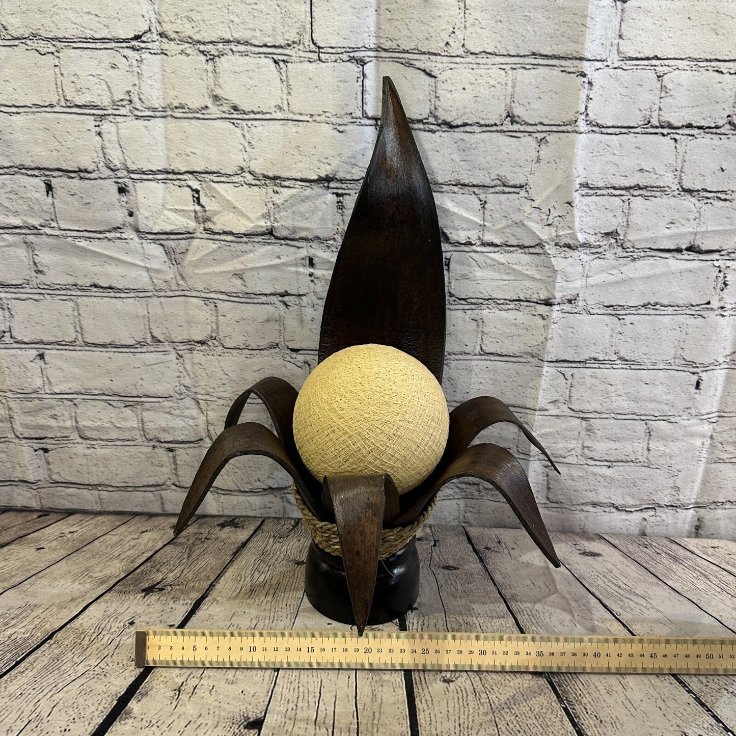 White Brown Leaf Natural 50cm Tall Leaf Lamp Twist LED UK Mains Plug Design 105