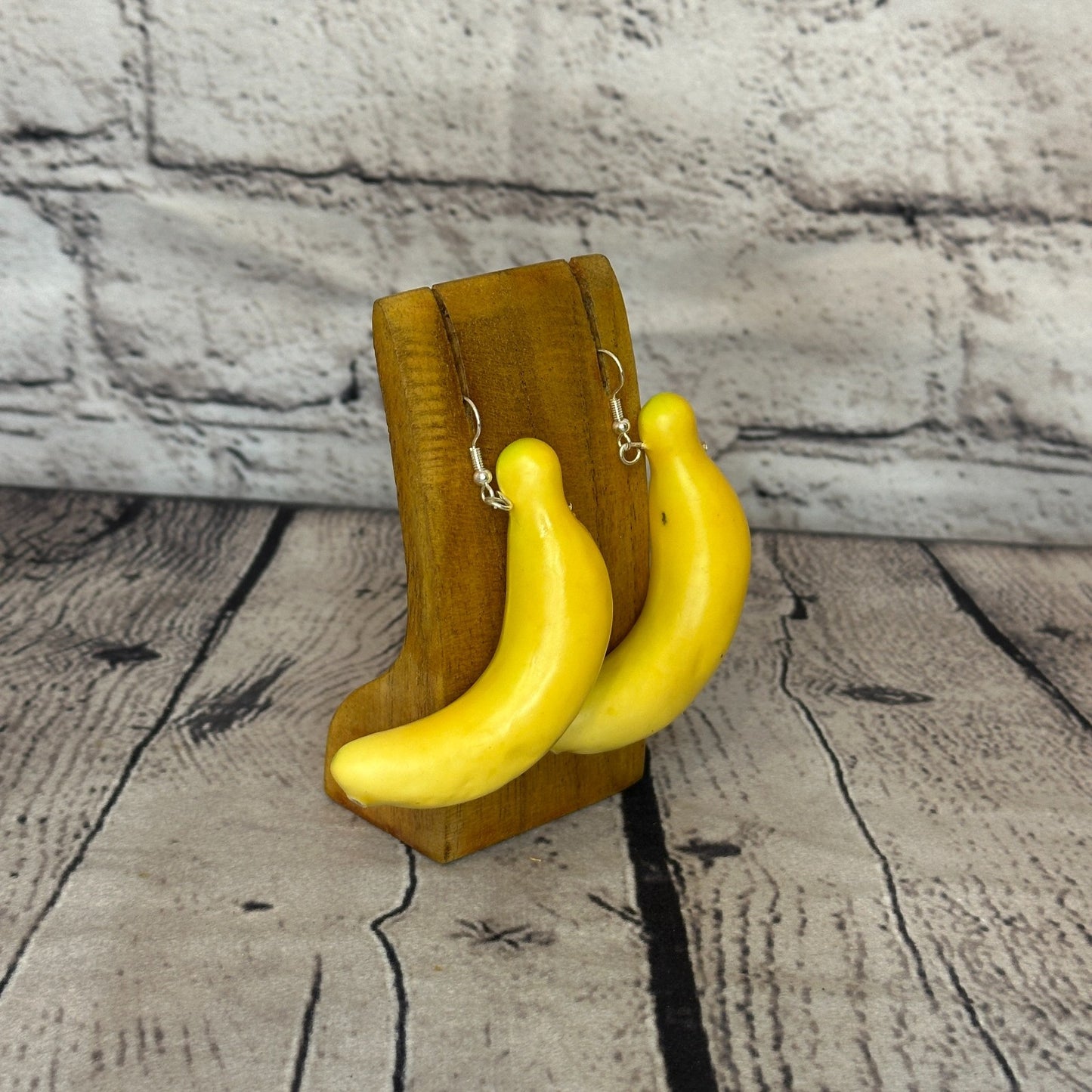 Banana Plastic Novelty Party Dangle Drop Earrings Handmade UK Jewellery2