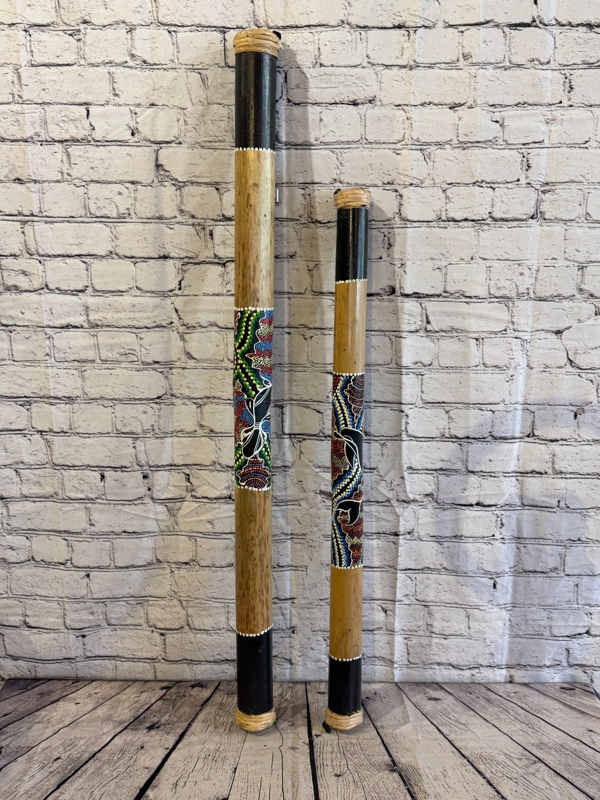 100cm Hand Painted Bamboo Rainstick Shaker in Aboriginal Style Design Instrument4