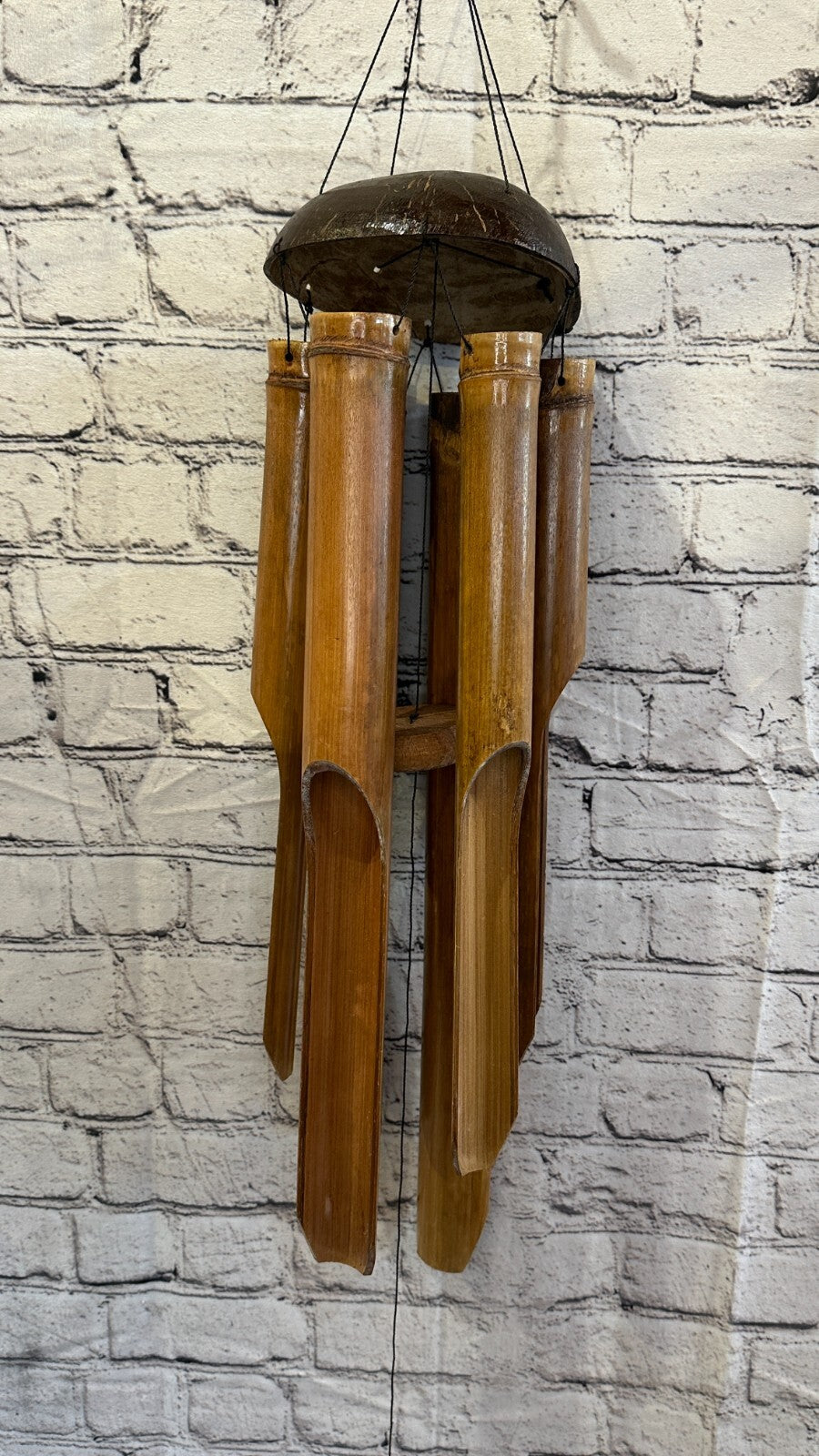 Coconut Bamboo Windchime Plain 50cm Garden Gift Summer Handmade Chimes5
