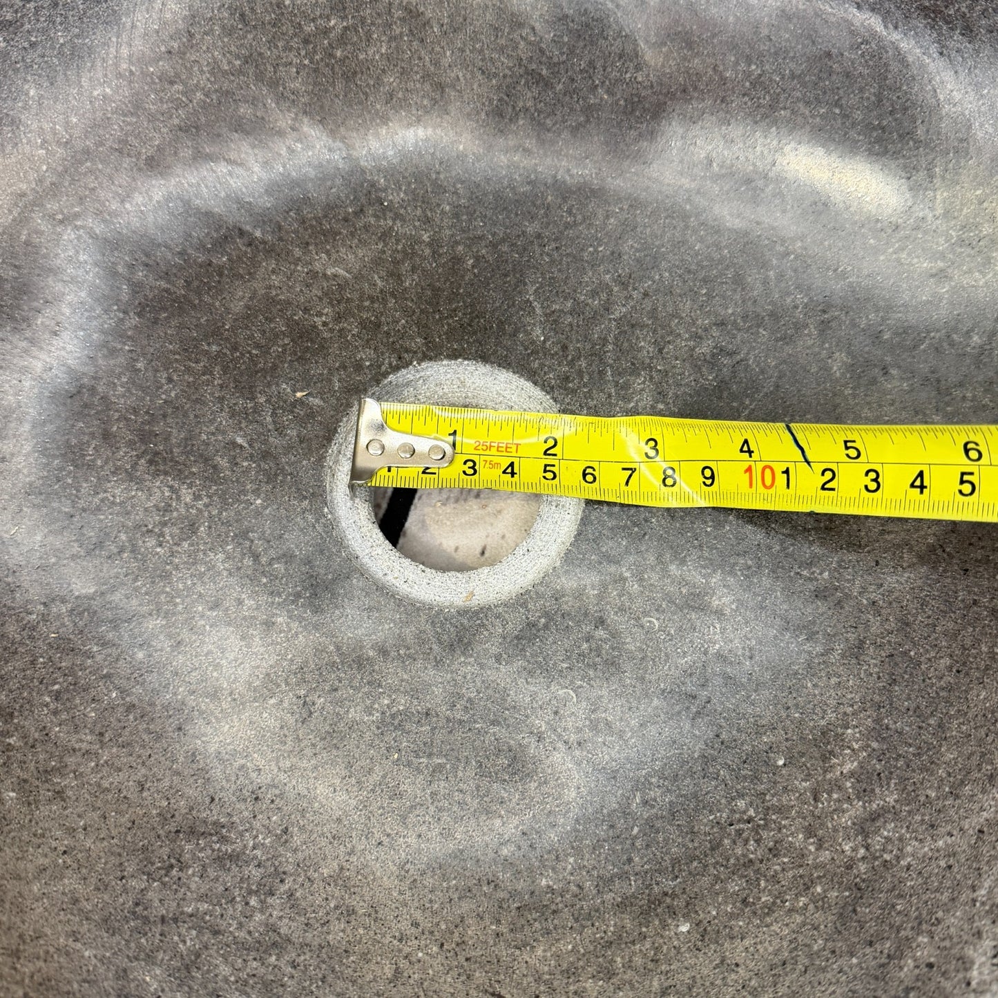 39cm x 35cm Wash Basin Bathroom Counter Top Washing River Stone Bowl Sink No 1810