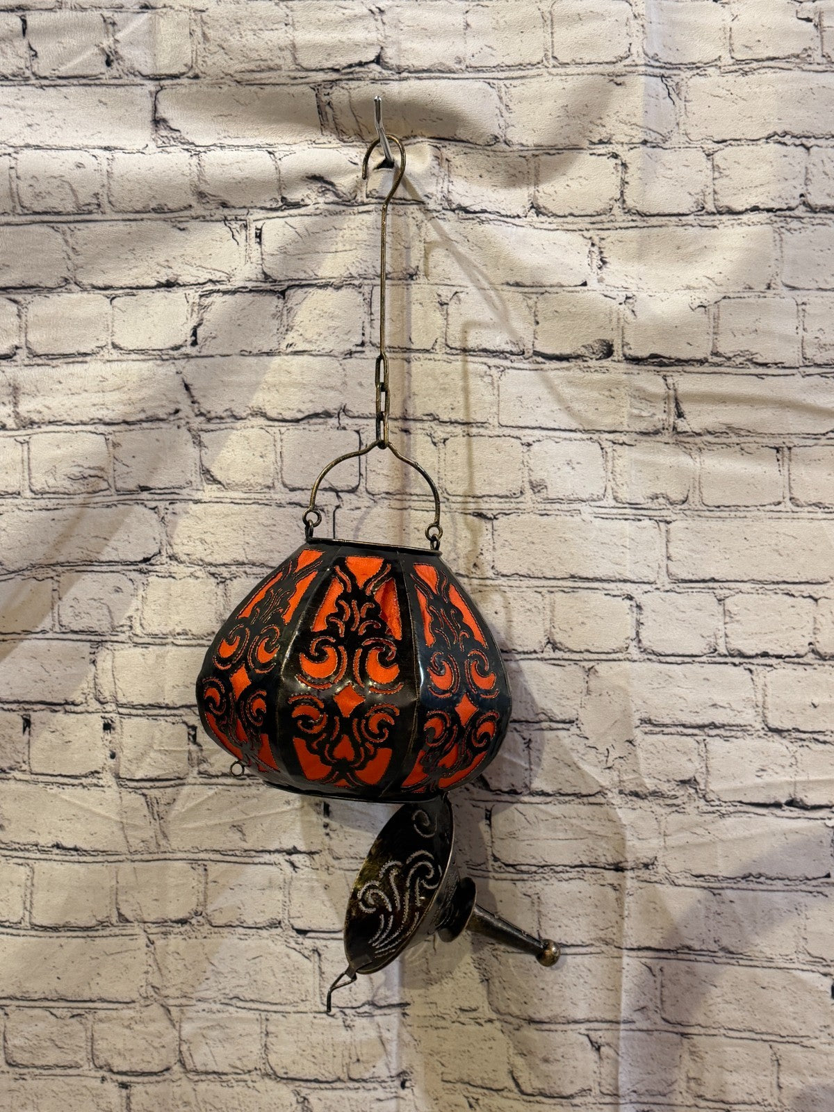 30cm x 20cm Orange Metal Fabric Ceiling Pendant Light Shade Lampshade LED Bulb5