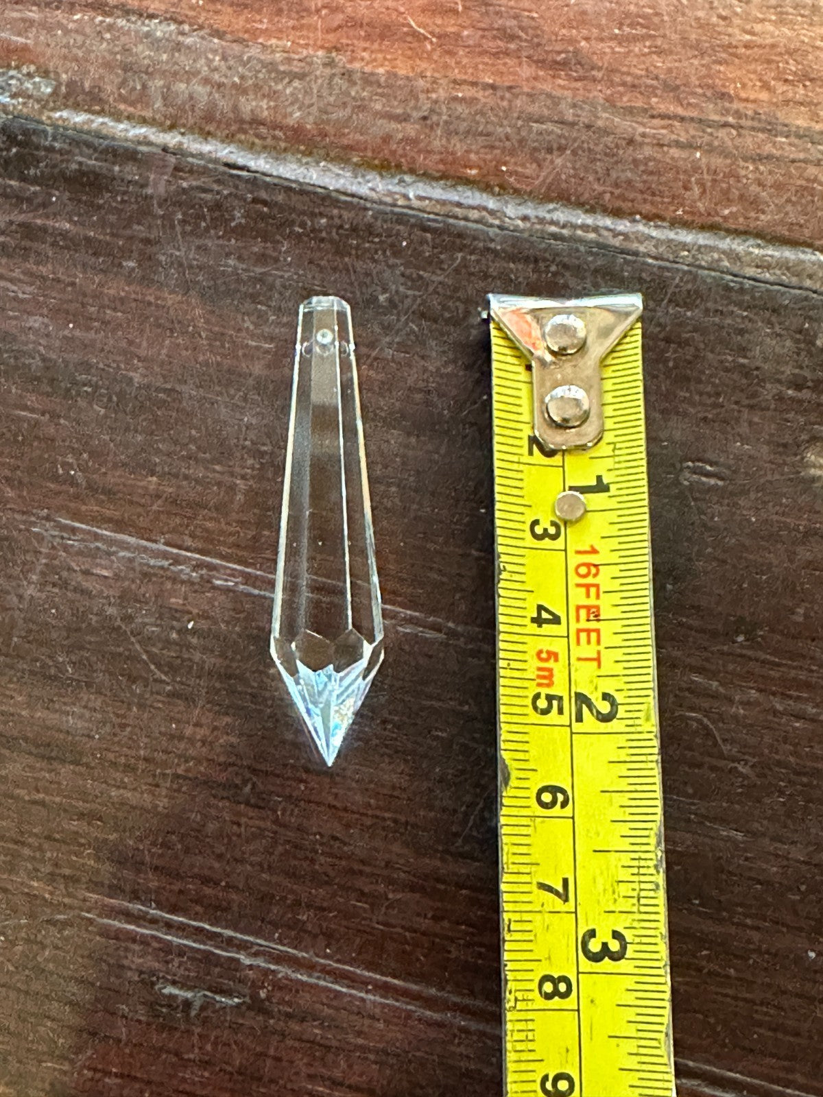 5 Top Hole Crystal Clear Glass Faceted Sun Catcher Cut Drop Pendant 5cm x 1cm4