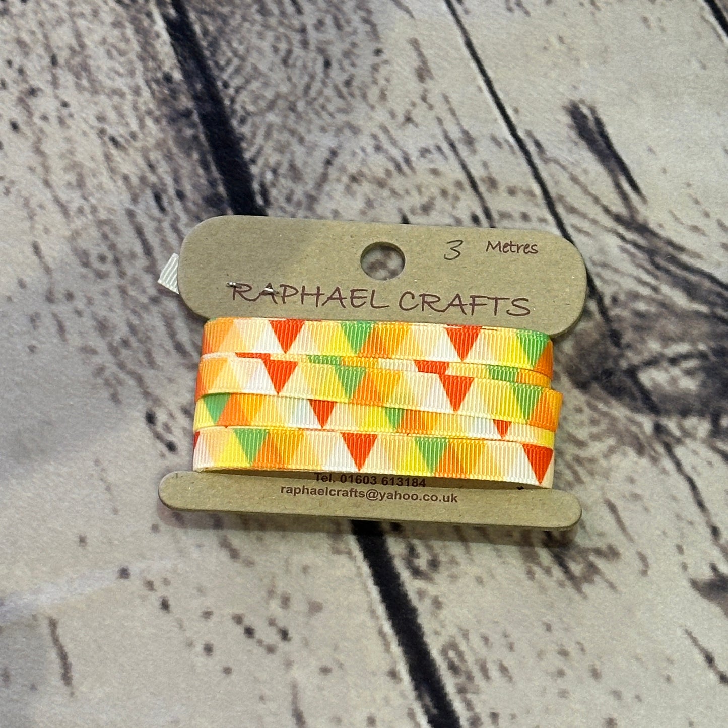 Fruit Salad Triangle Grossgrain 1cm Wide Ribbon 3 Meters