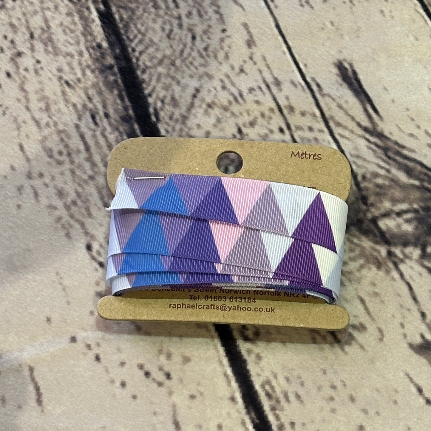 Purple Triangle Grossgrain 1 Inch Wide Ribbon 3 Meters