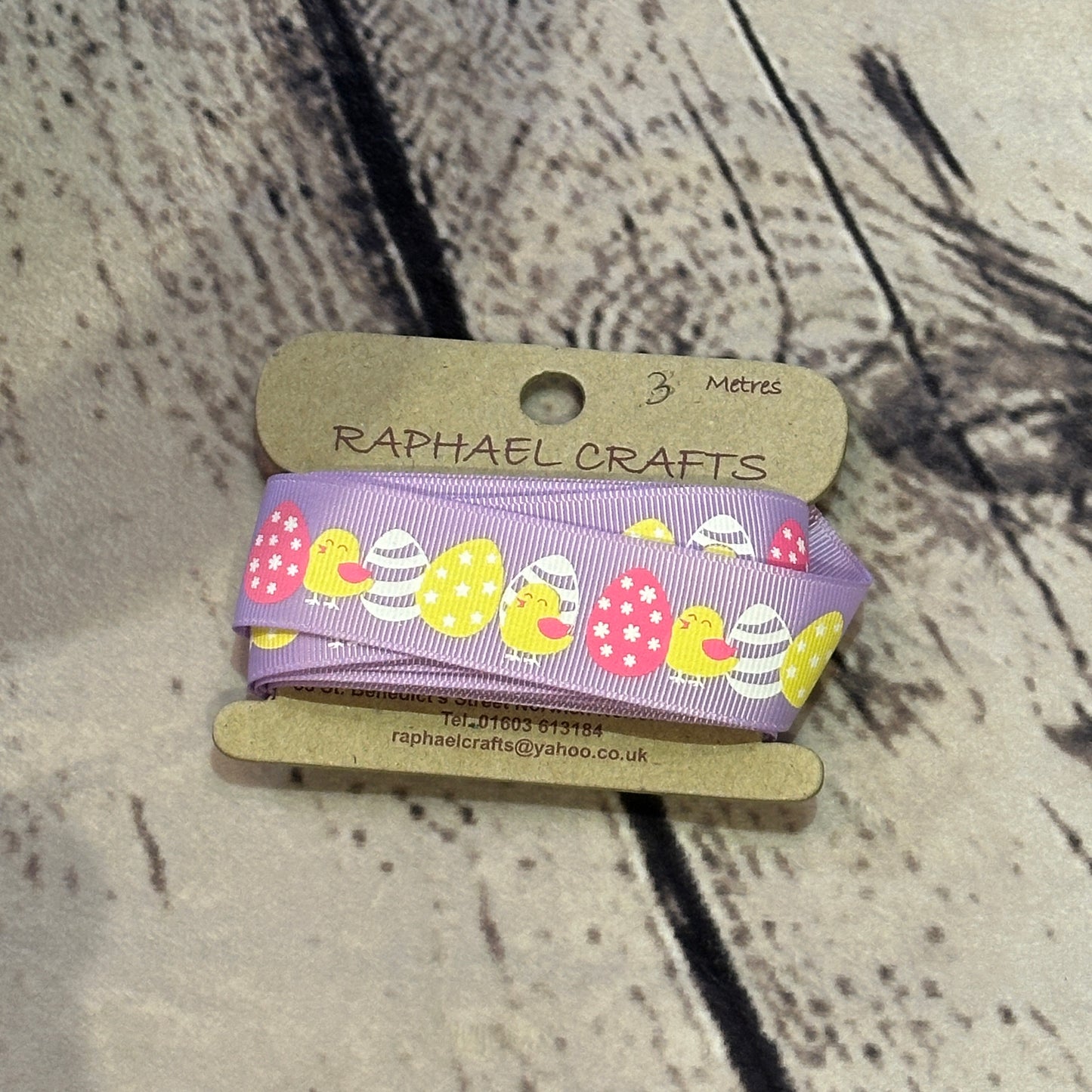 Easter Egg Purple Grossgrain Pattern 1 Inch Wide Ribbon 3 Meters