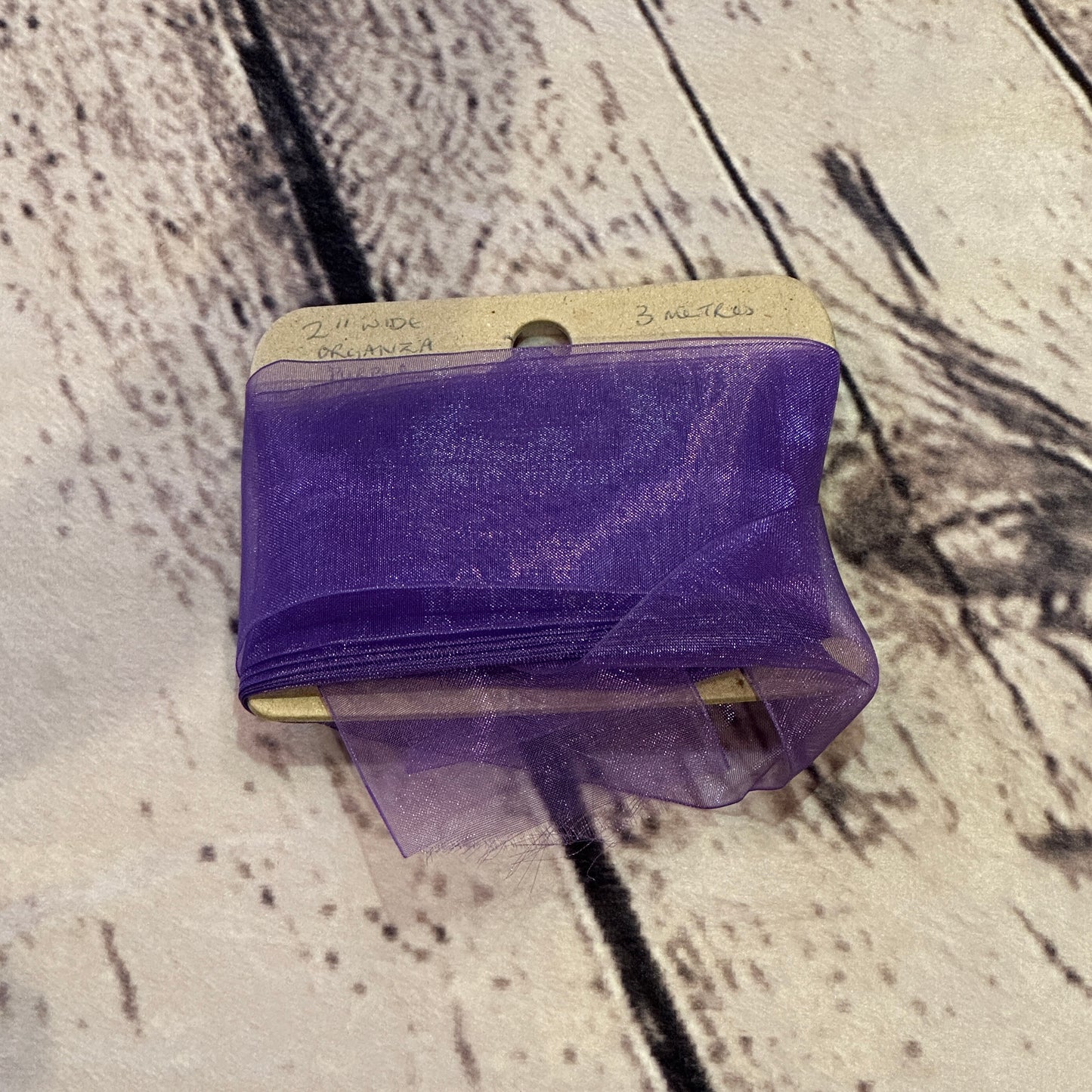 Organza Purple Pattern 2 Inch Wide Ribbon 3 Meters