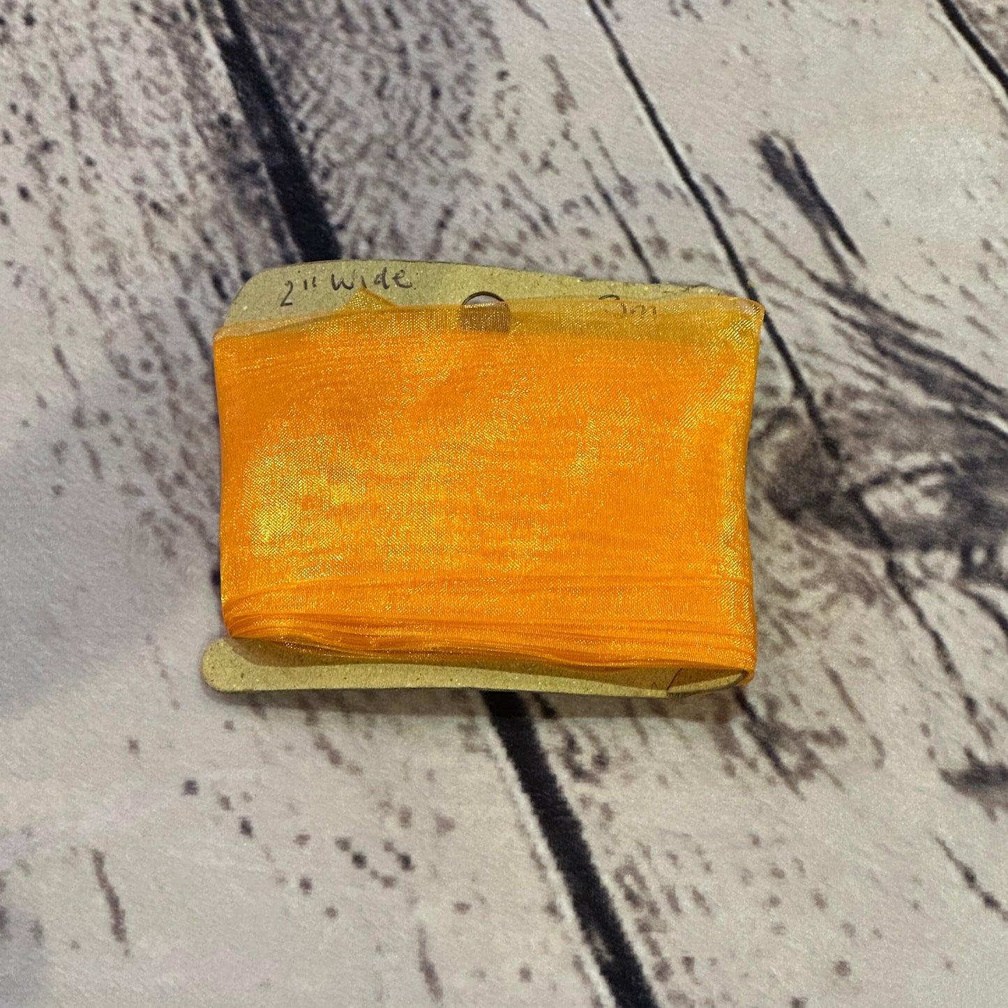Organza Orange Tangerine Pattern 2 Inch Wide Ribbon 3 Meters