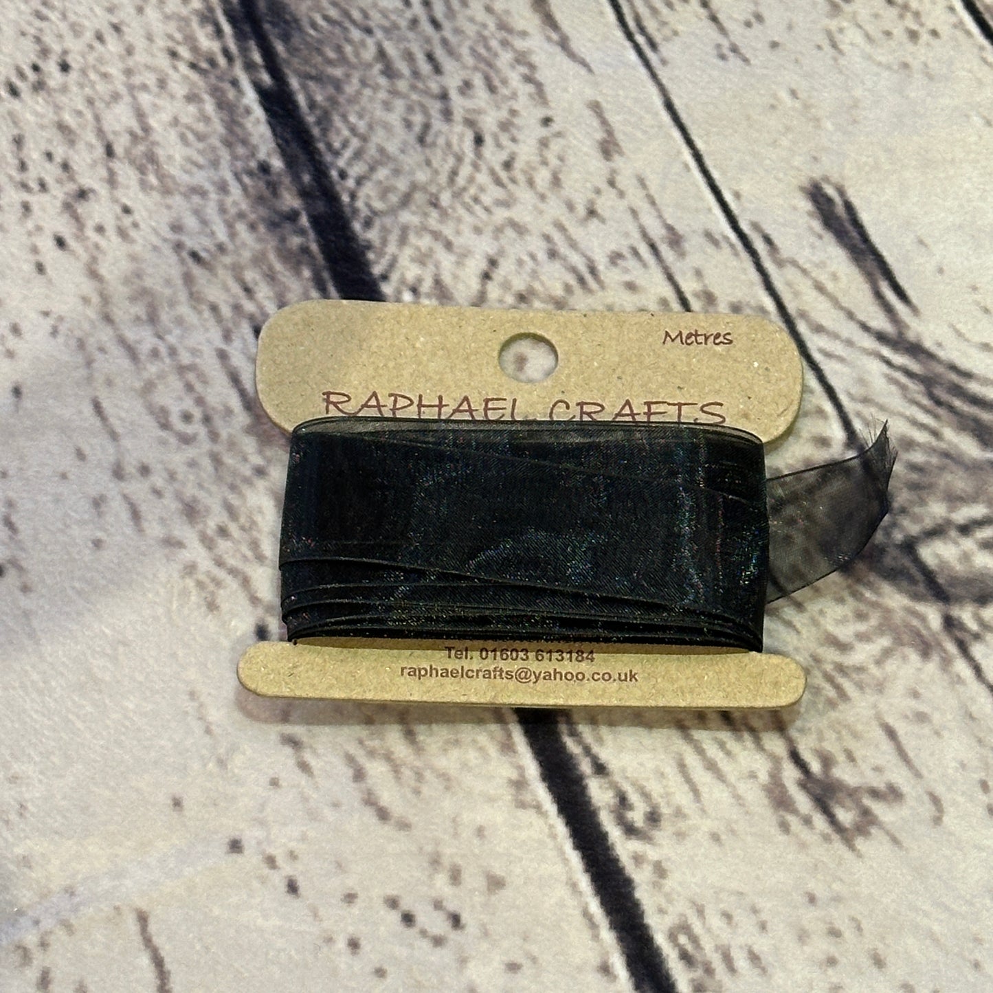 Organza Black Pattern 1 Inch Wide Ribbon 5 Meters