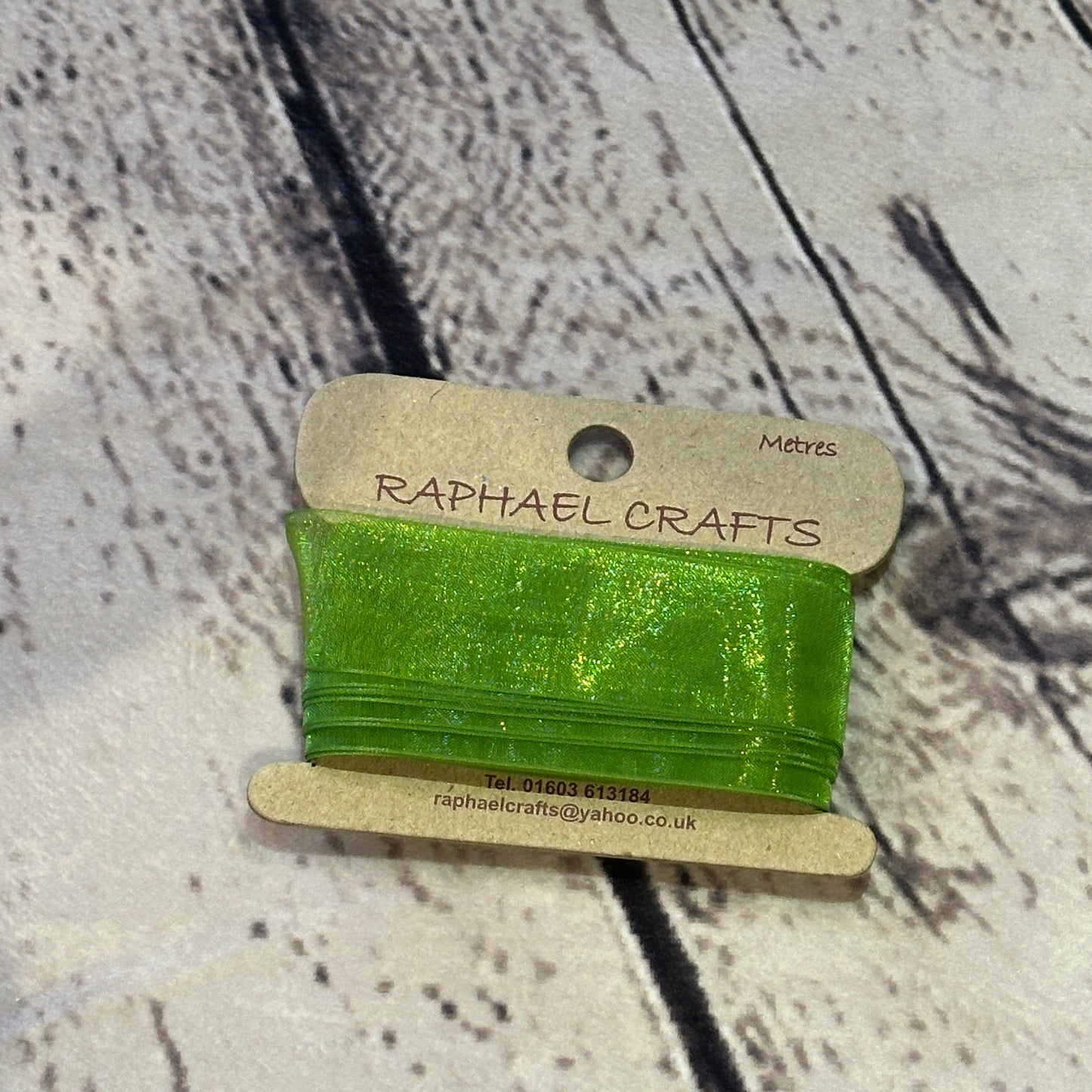 Organza Kiwi Pattern 1 Inch Wide Ribbon 5 Meters