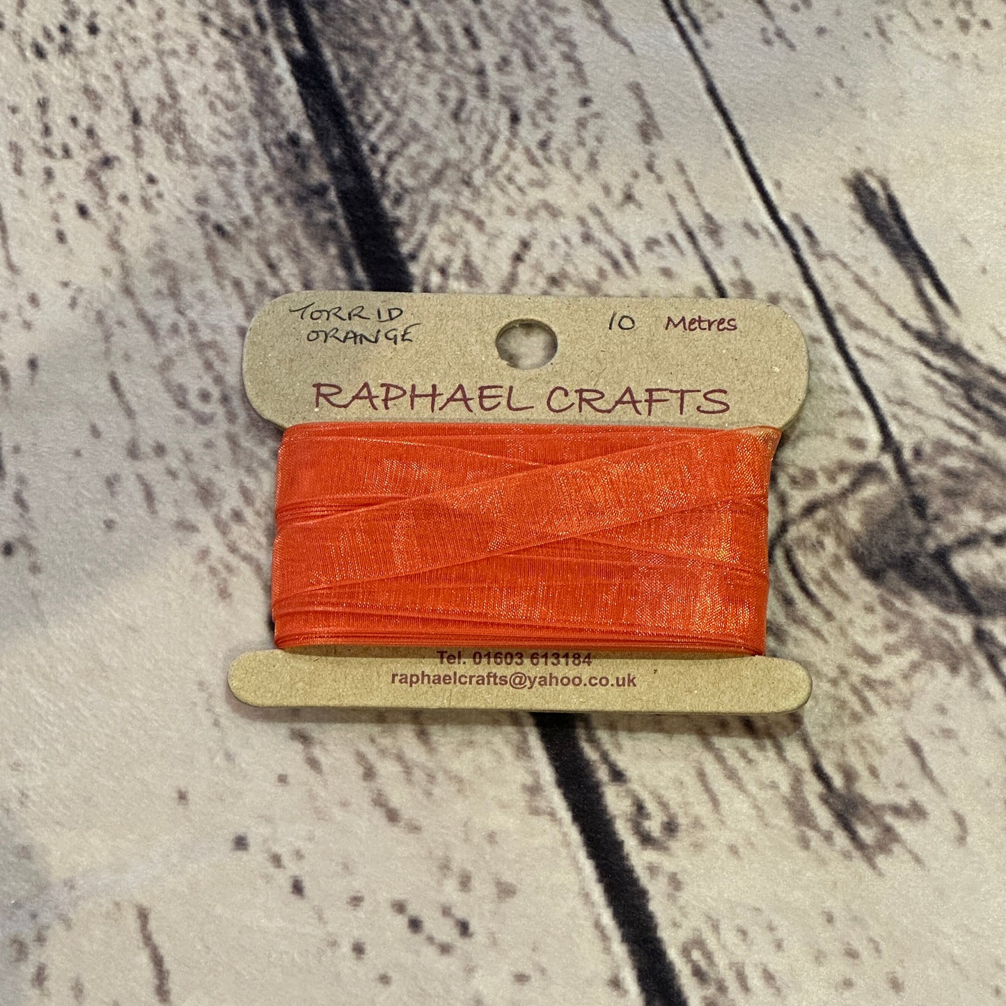 Organza Torrid Orange Pattern 1/2 Inch Wide Ribbon 10 Meters