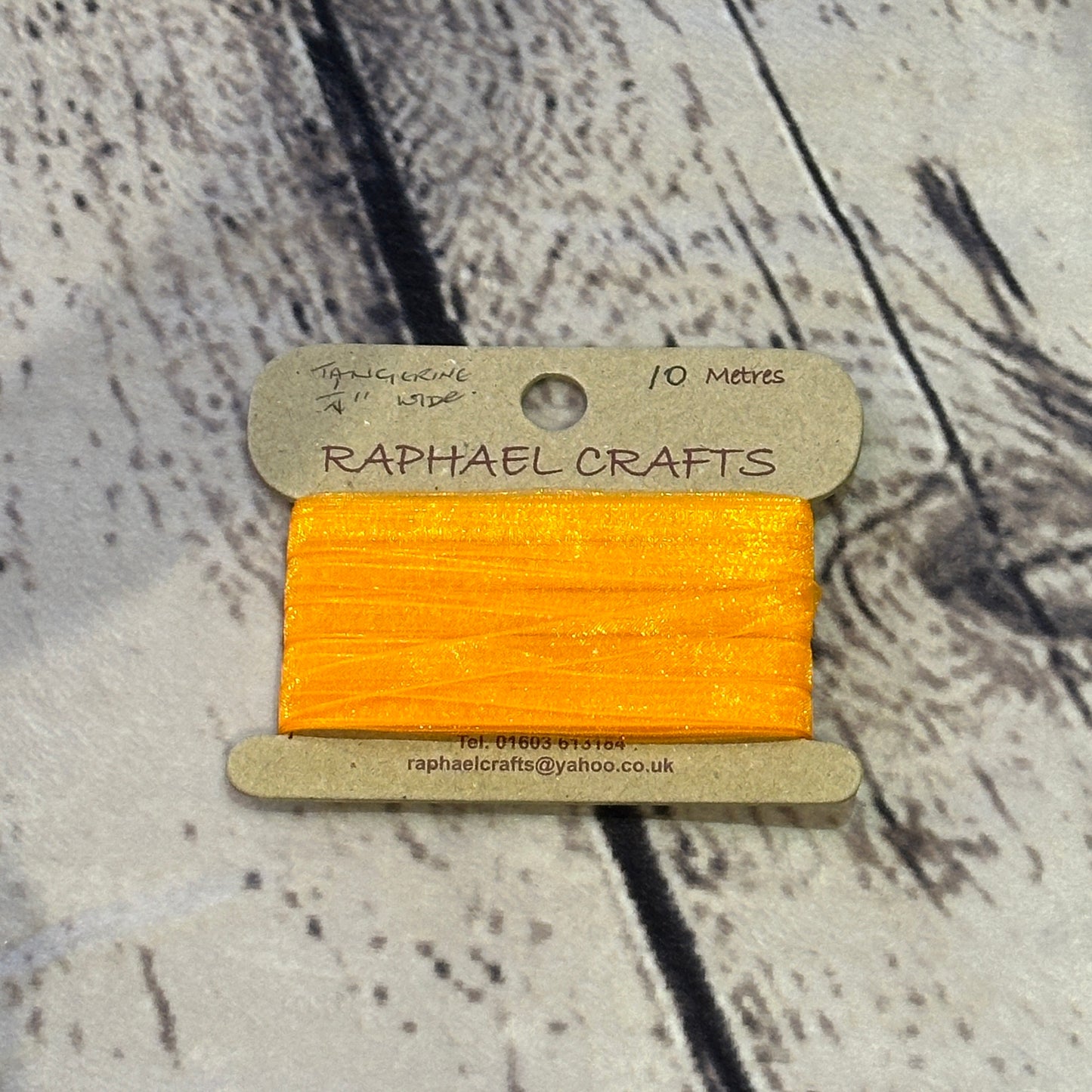 Organza Tangerine Orange Pattern 1/4 Inch Wide Ribbon 10 Meters