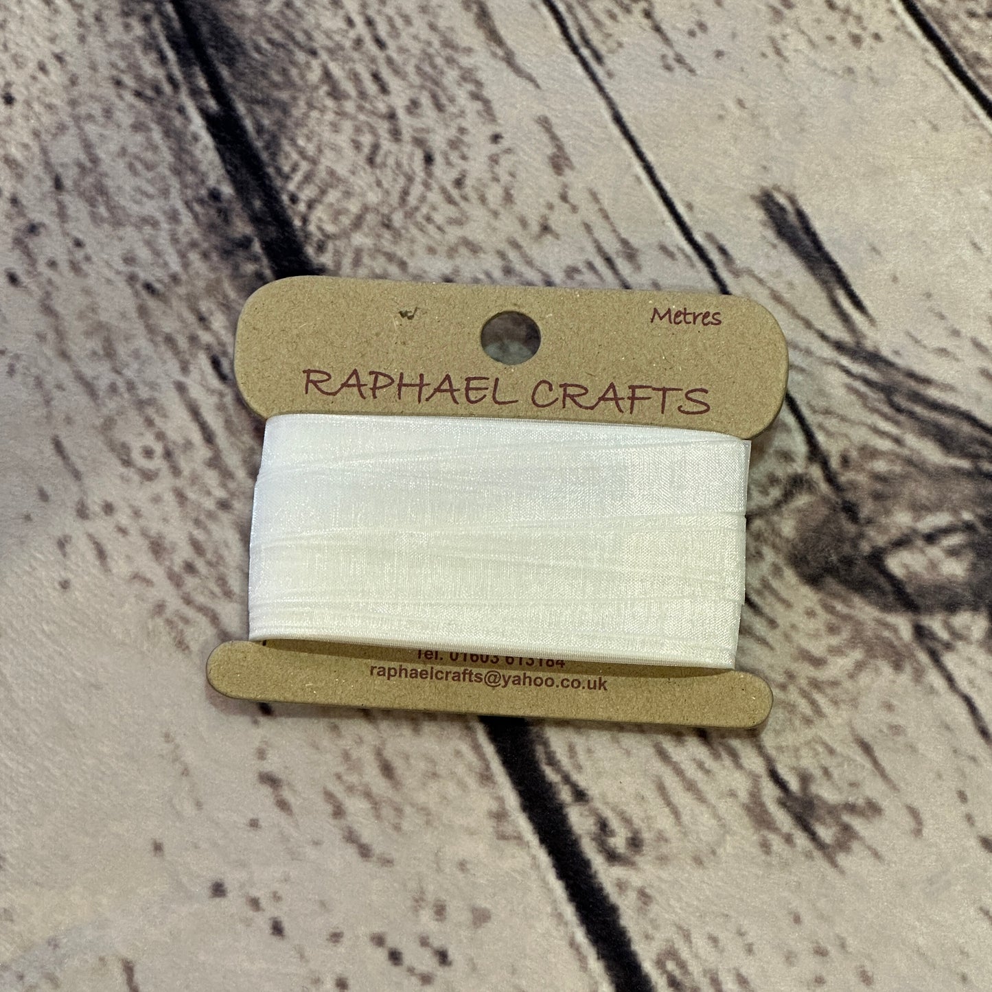 Organza White Pattern 1/2 Inch Wide Ribbon 10 Meters
