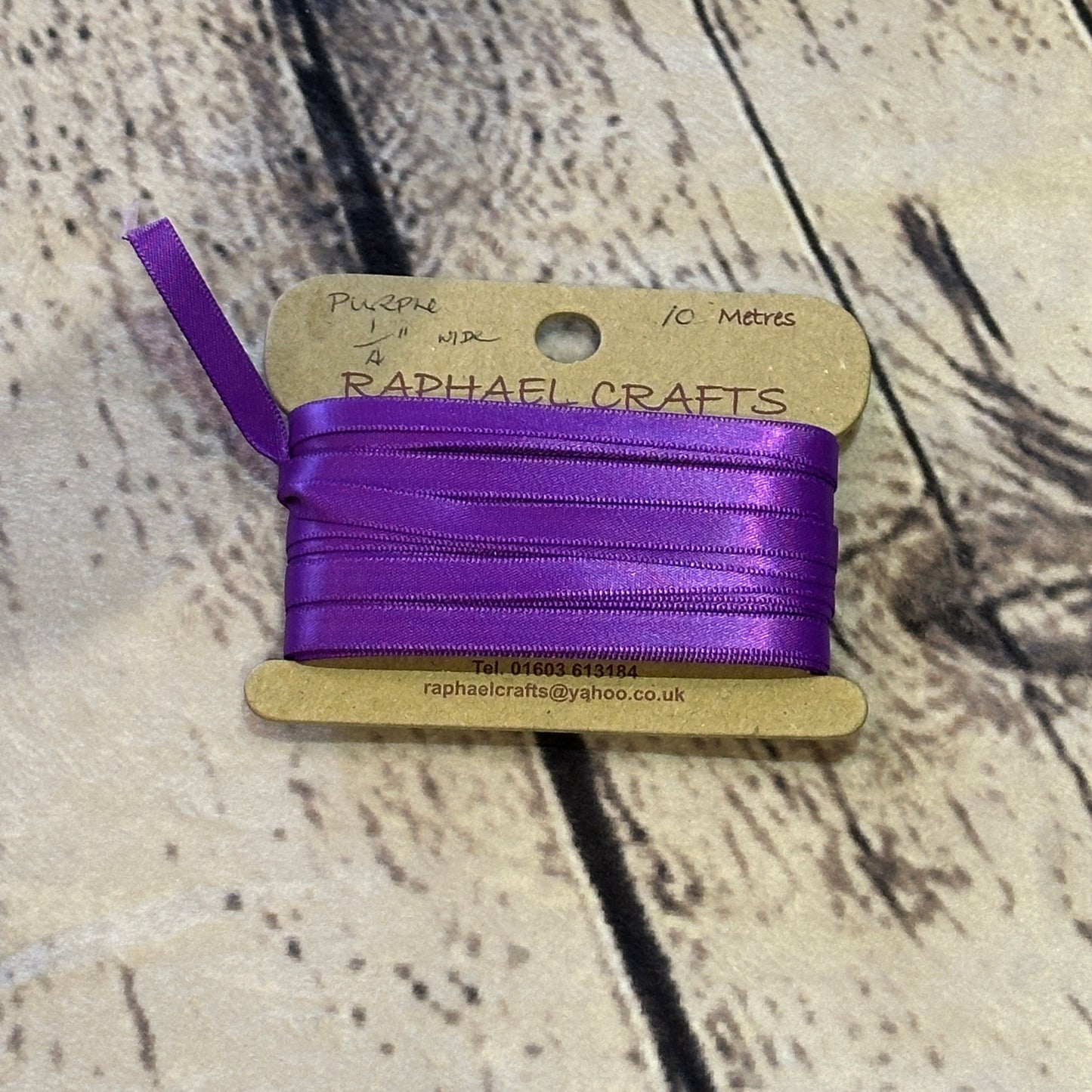 Double Faced Purple Satin Pattern 1/4 Inch Wide Ribbon 10 Meters