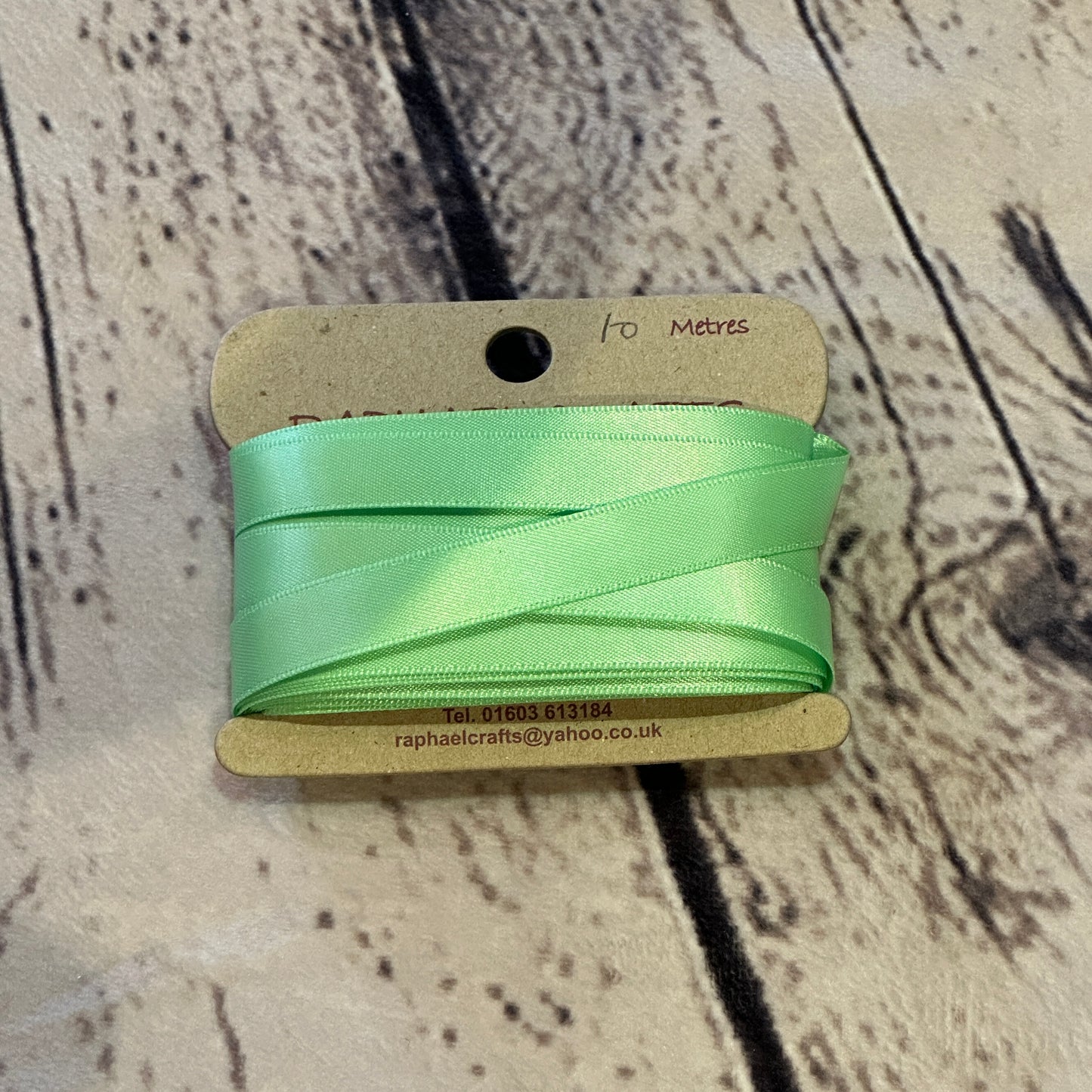 Double Faced Mint Satin Pattern 1/2 Inch Wide Ribbon 10 Meters