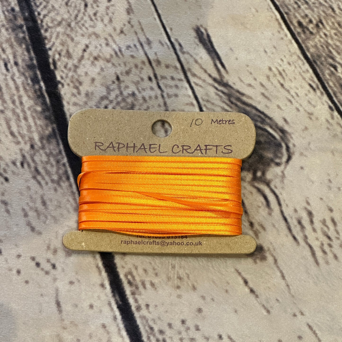 Double Faced Tangerine Orange Satin Pattern 1/8 Inch Wide Ribbon 10 Meters