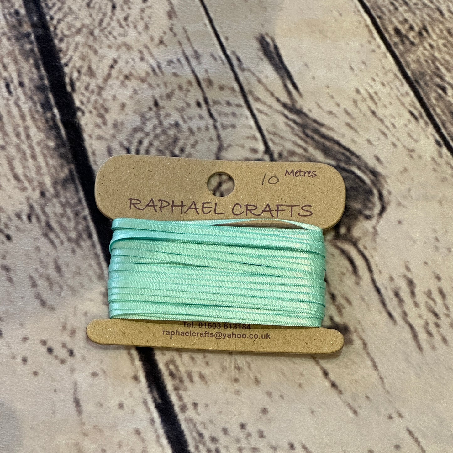 Double Faced Aqua Satin Pattern 1/8 Inch Wide Ribbon 10 Meters