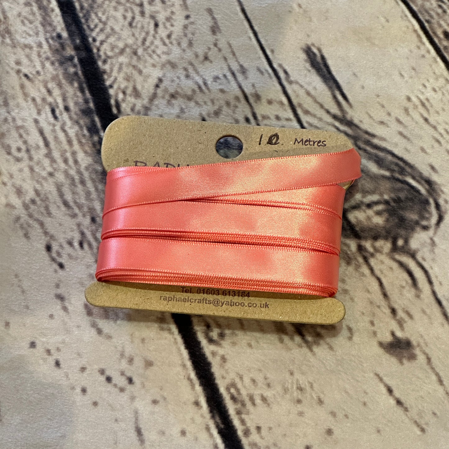 Single Faced Light Coral Satin Pattern 1/2 Inch Wide Ribbon 10 Meters