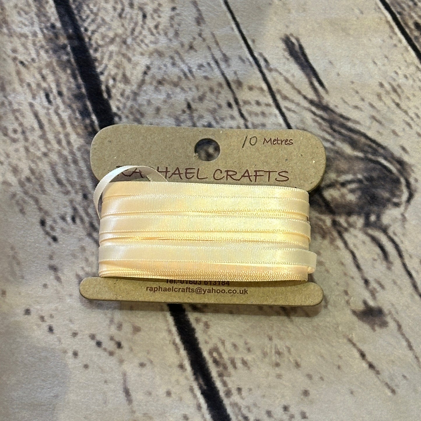 Single Faced Cream Satin Pattern 1/4 Inch Wide Ribbon 10 Meters