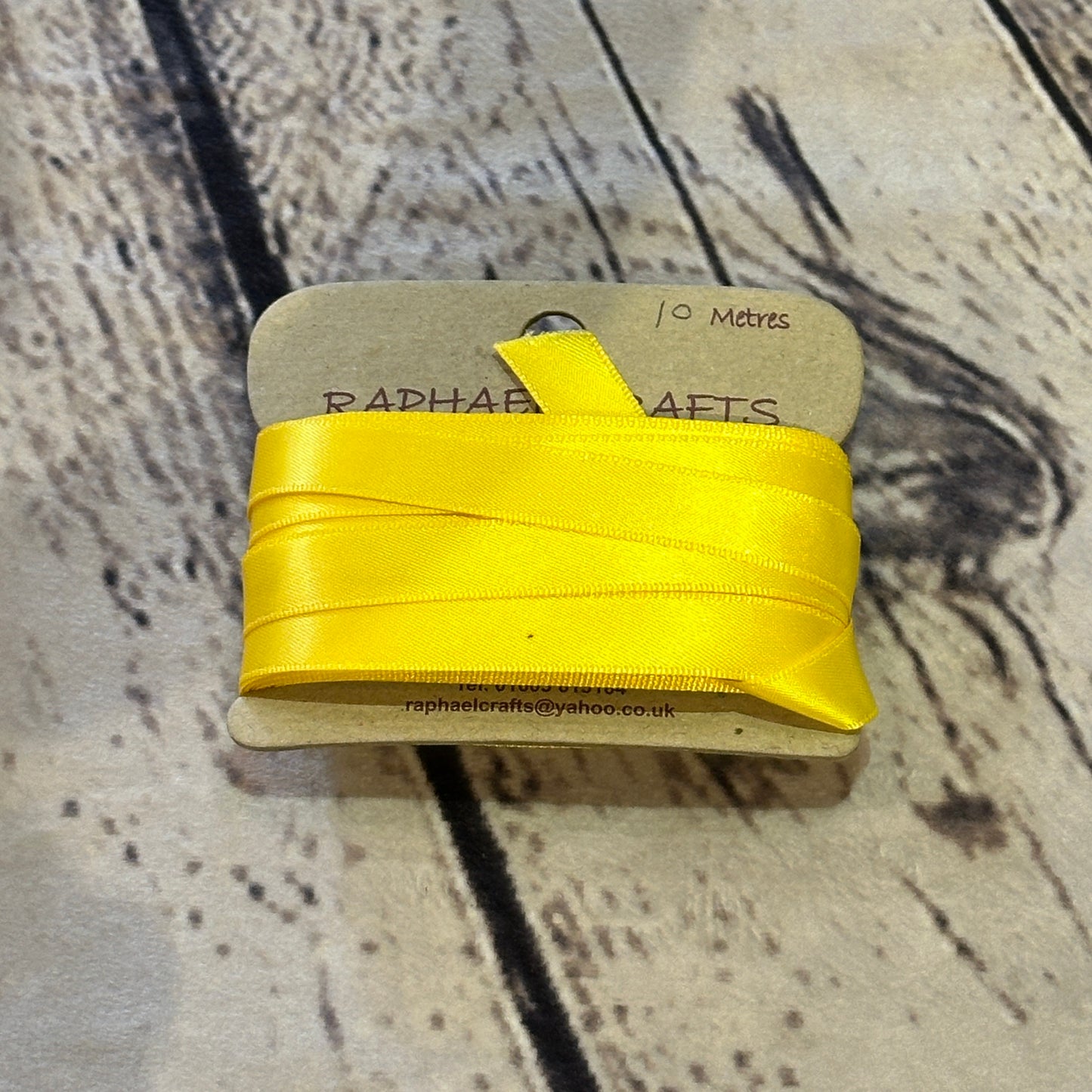 Double Faced Daffodil Yellow Satin Pattern 1/2 Inch Wide Ribbon 10 Meters